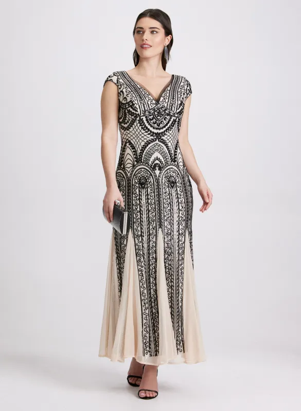 Sequin Fit & Flare Dress sold by Laura