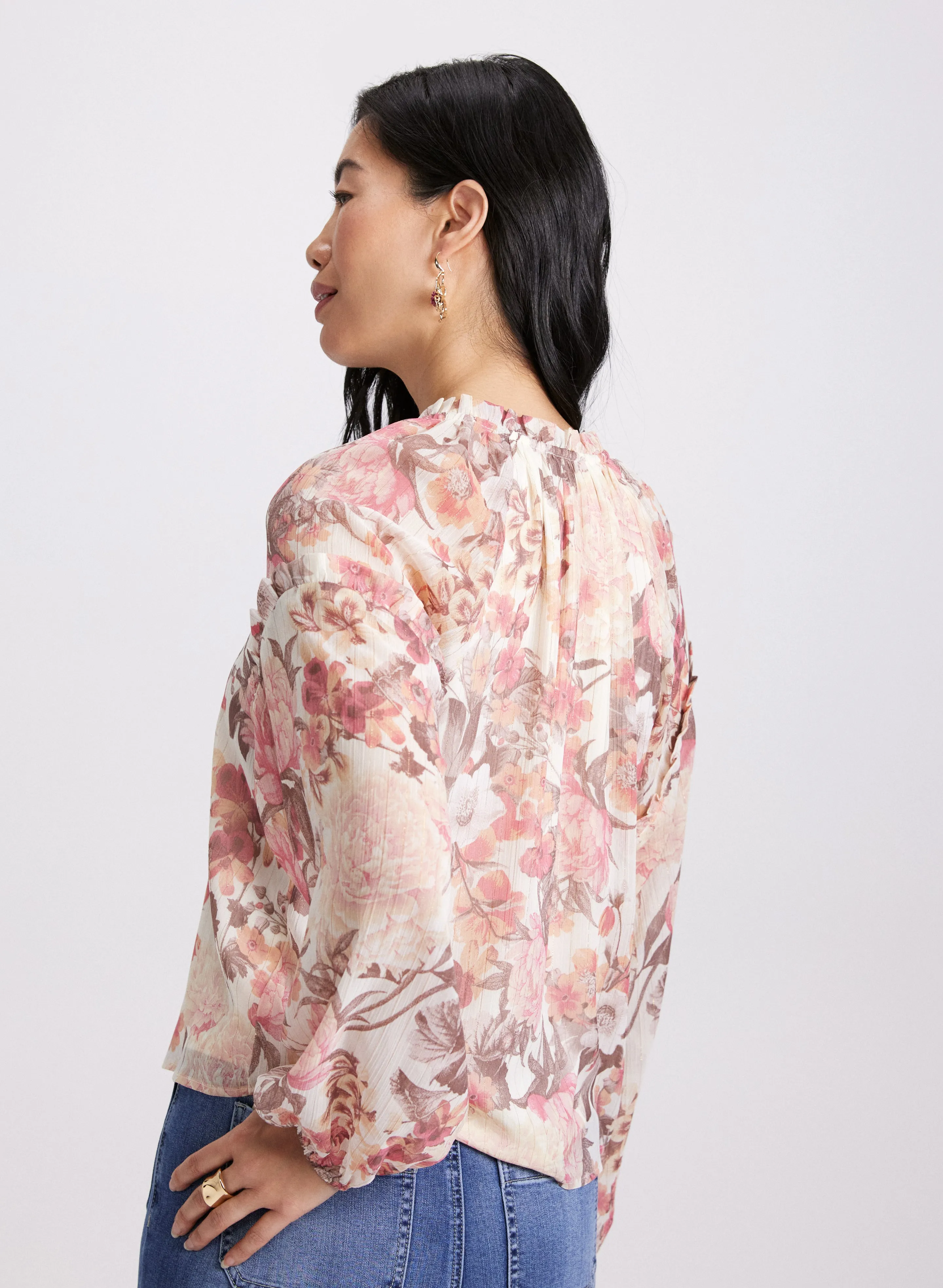 Floral Frilled Neck Blouse sold by Laura product image thumbnail 4