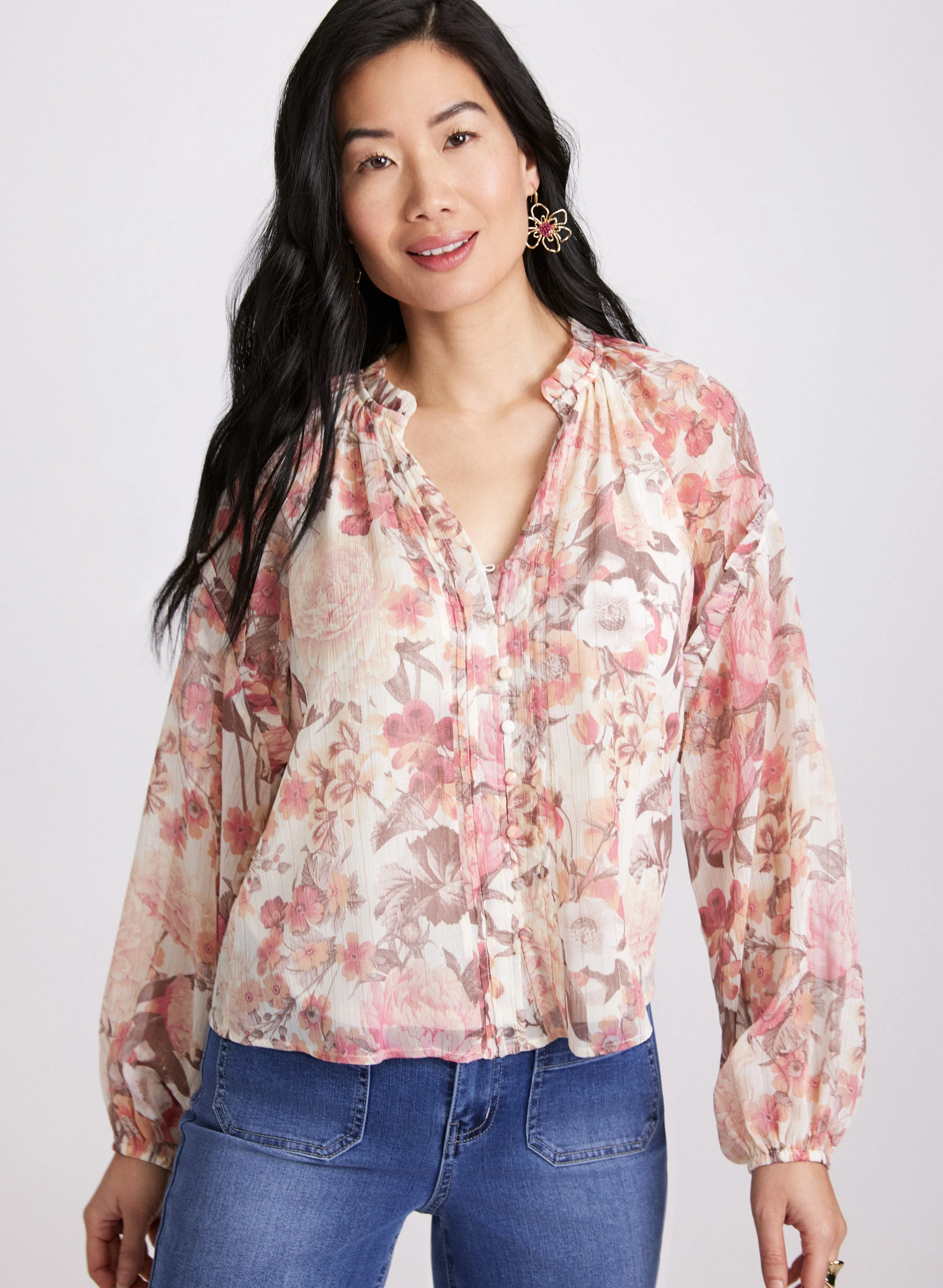 Floral Frilled Neck Blouse sold by Laura product image thumbnail 2