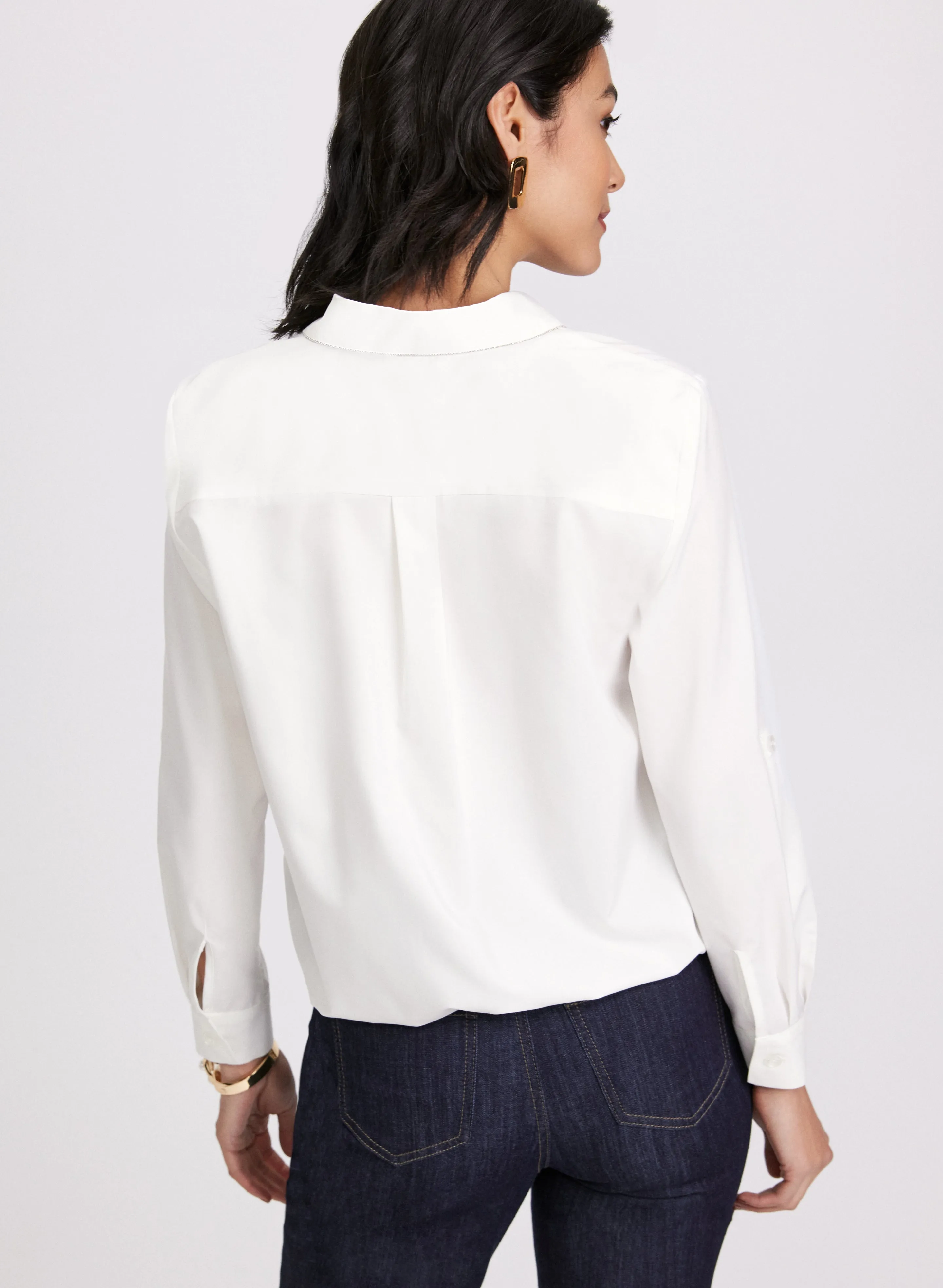 Rhinestone Trim Button-Down Blouse sold by Laura product image thumbnail 3