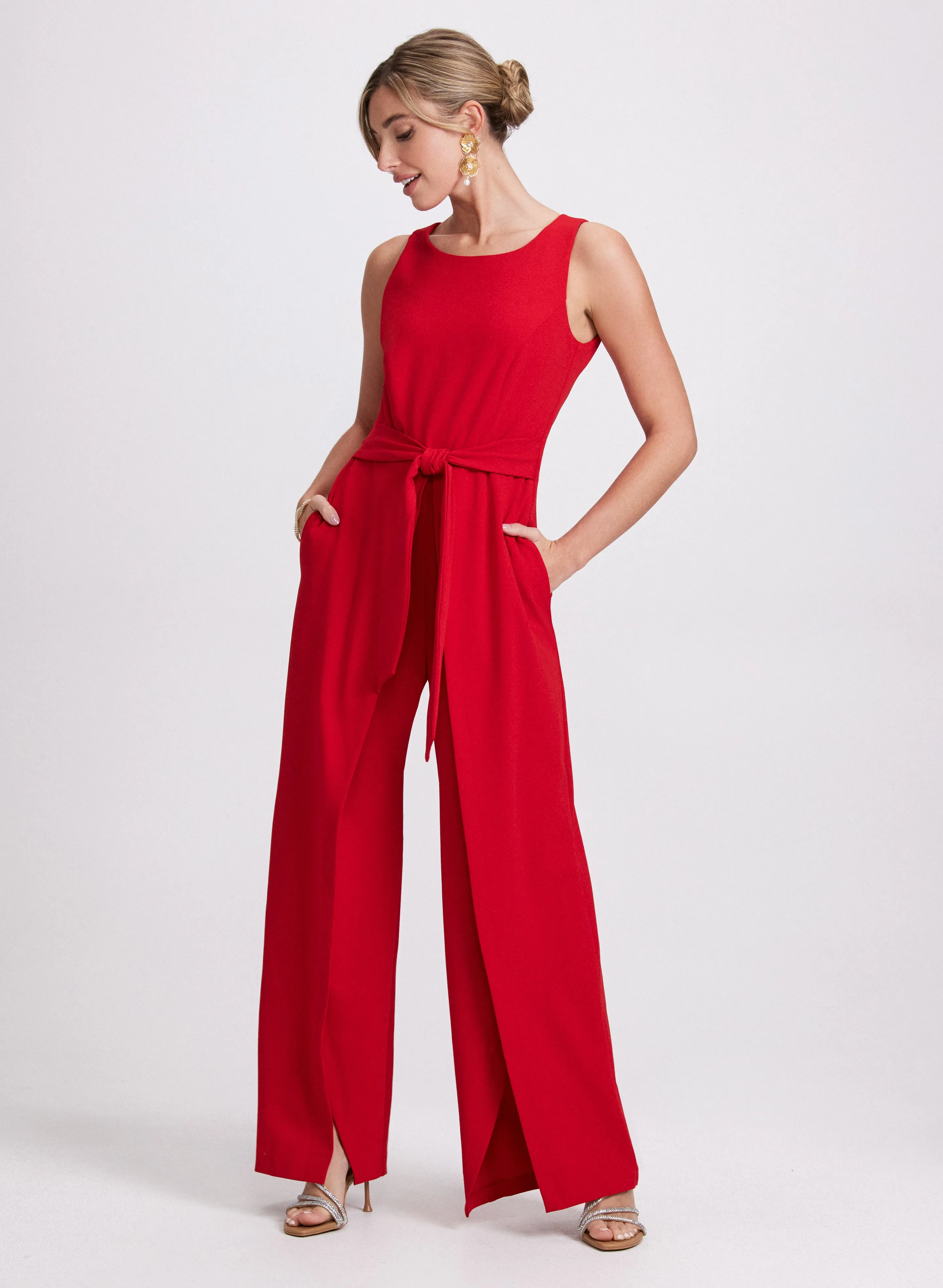 Split-Leg Crepe Jumpsuit sold by Laura