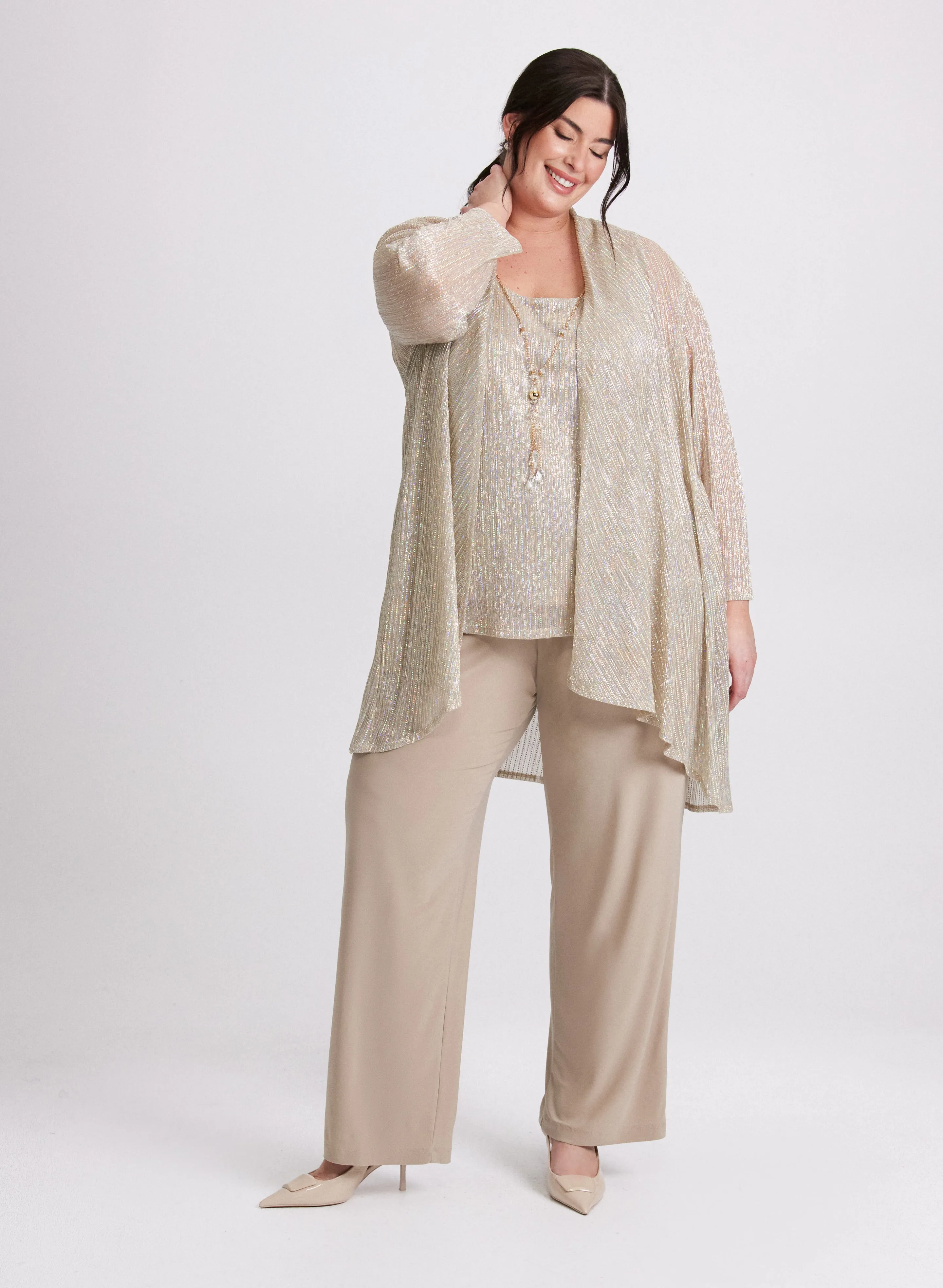 Sequined Jacket, Top & Pants Set sold by Laura