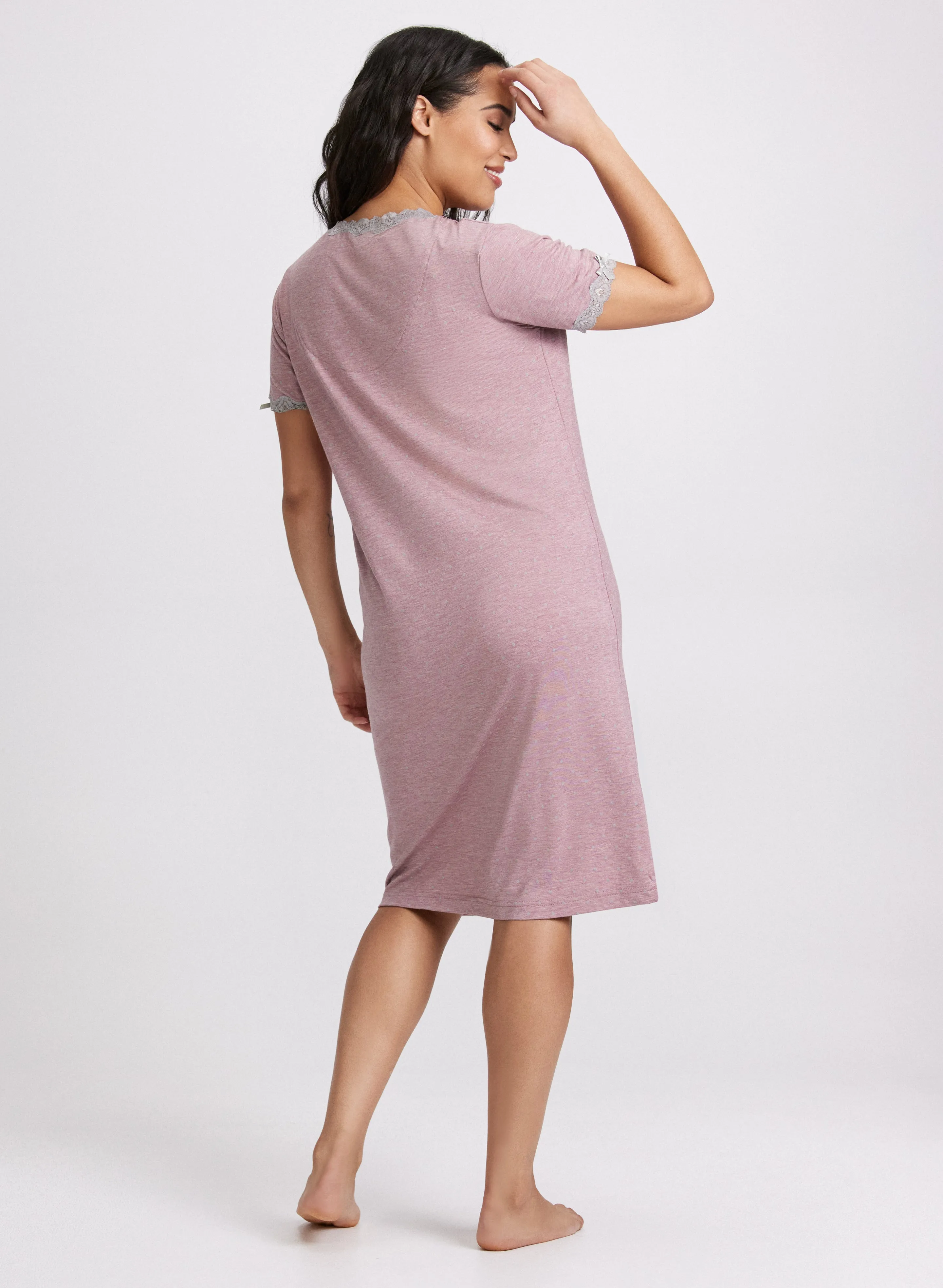 Lace Trim Polka Dot Nightgown sold by Laura product image thumbnail 3