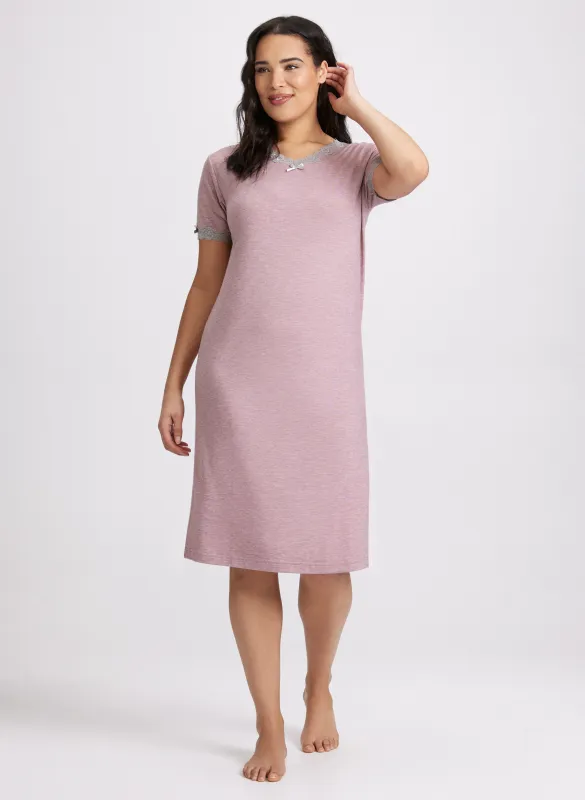 Lace Trim Polka Dot Nightgown sold by Laura