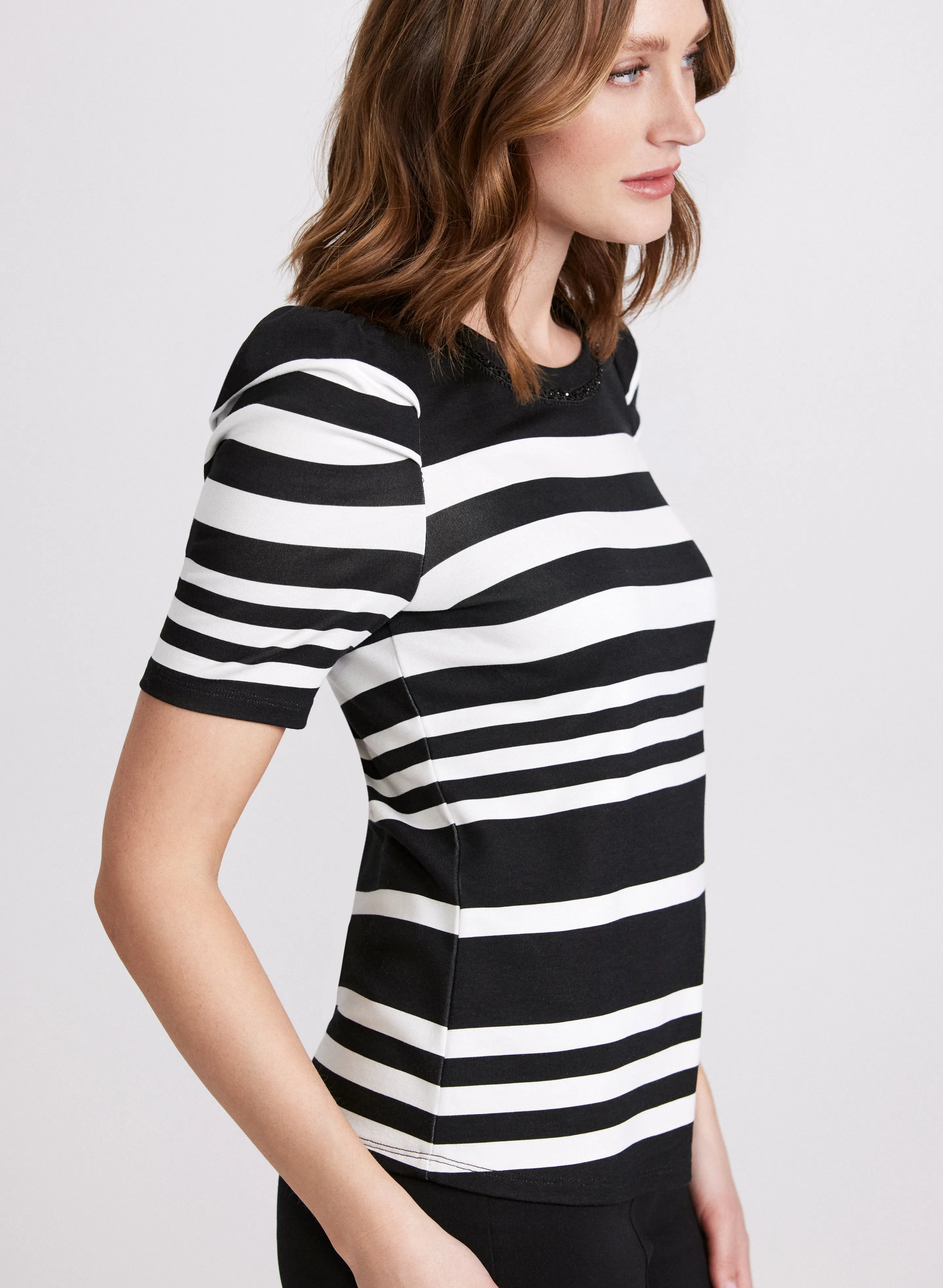 Striped Rhinestone Trim Top sold by Laura product image thumbnail 5