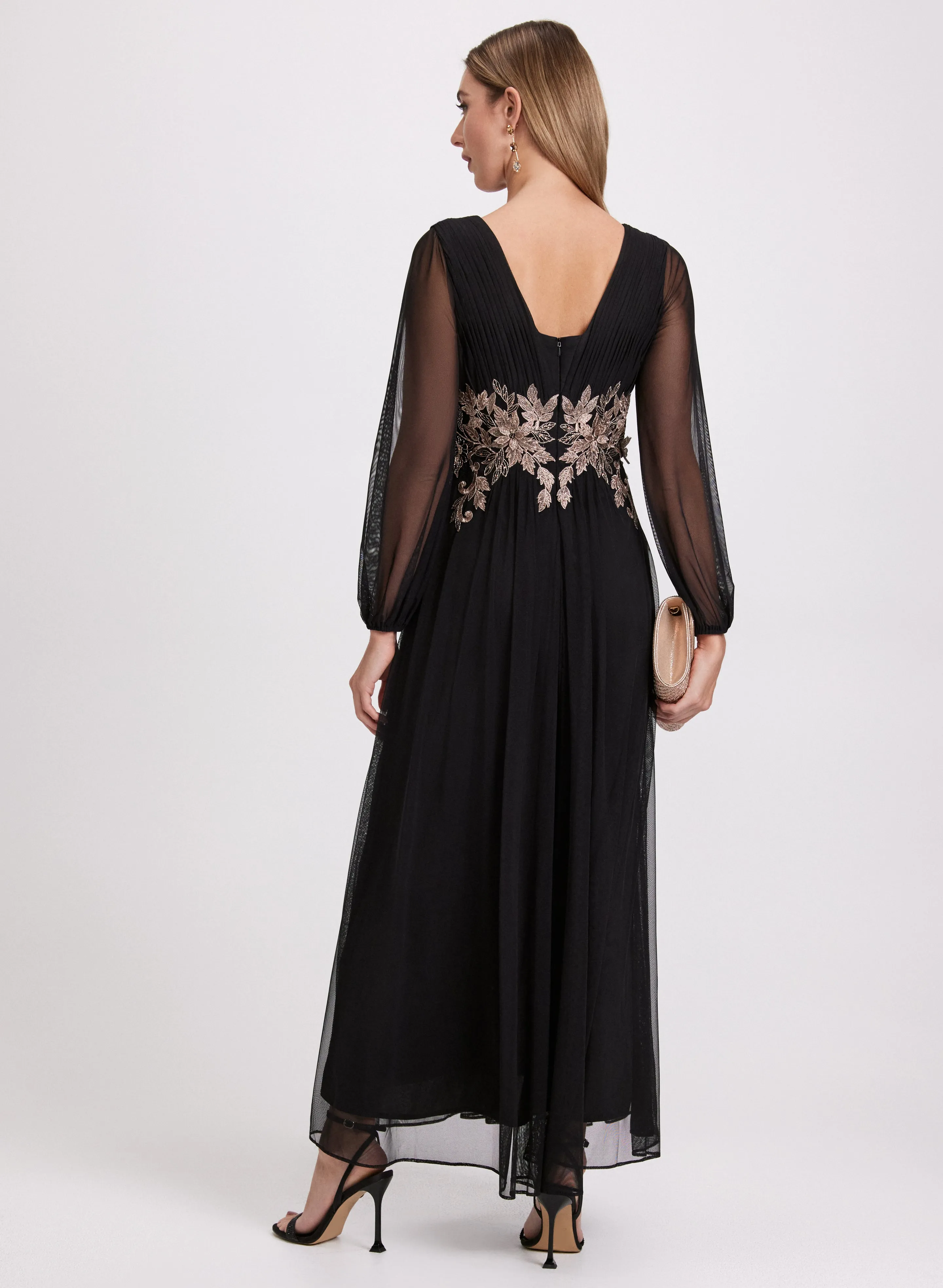 Metallic Floral Embroidered Dress sold by Laura product image thumbnail 3