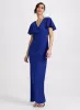 Flutter Sleeve Wrap-Over Dress sold by Laura