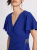 Flutter Sleeve Wrap-Over Dress sold by Laura
