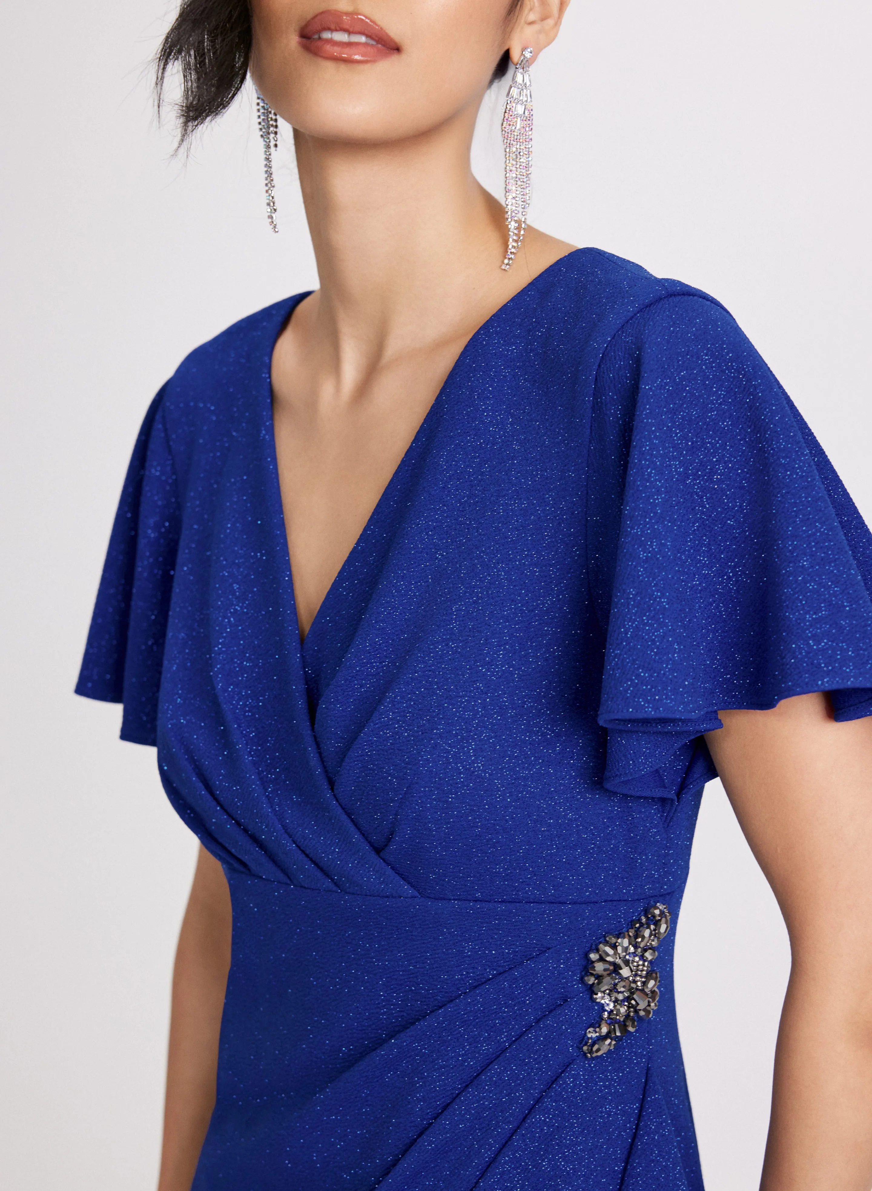 Flutter Sleeve Wrap-Over Dress sold by Laura product image thumbnail 3