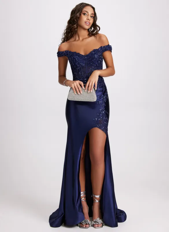 Satin & Sequin Dress sold by Laura