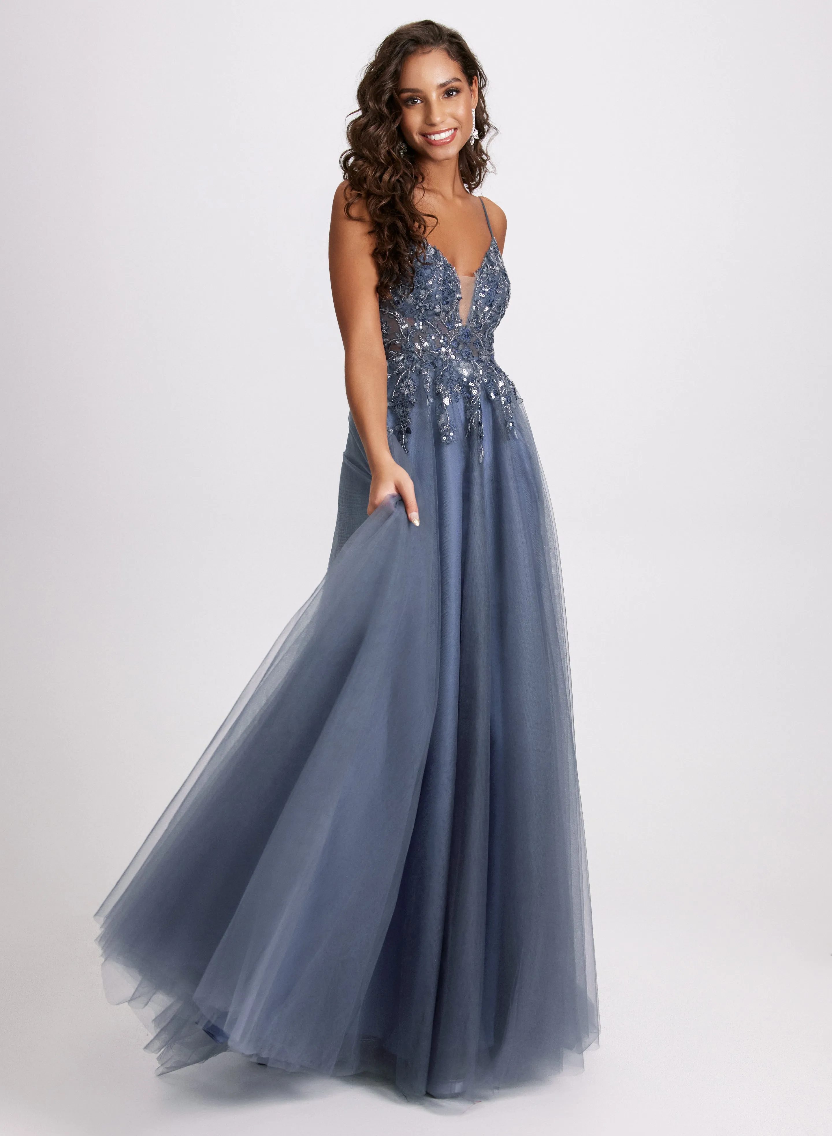 Floral Appliqué Maxi Dress sold by Laura