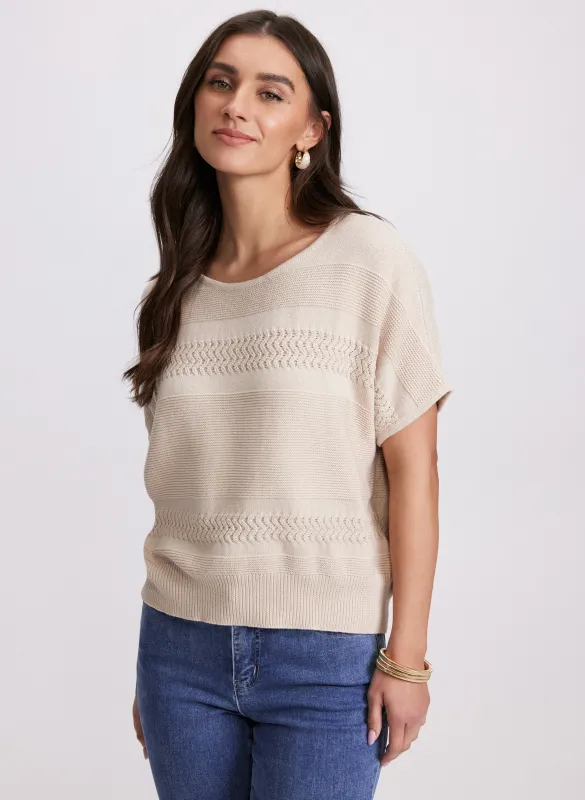 Mixed Knit Dolman Sweater sold by Laura