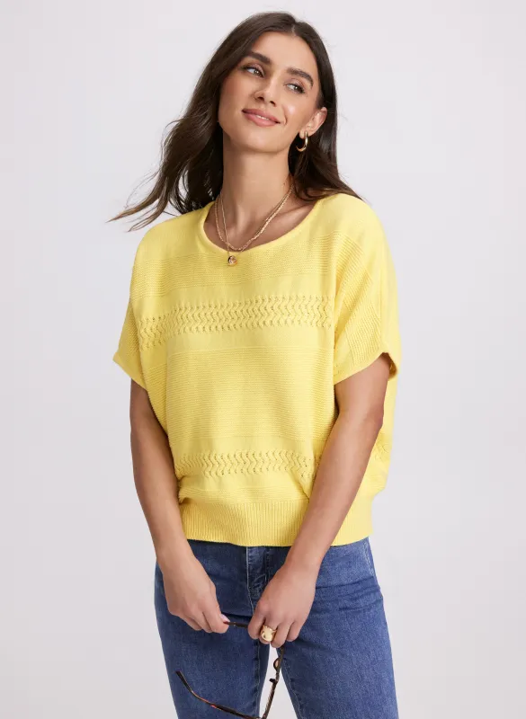 Mixed Knit Dolman Sweater sold by Laura