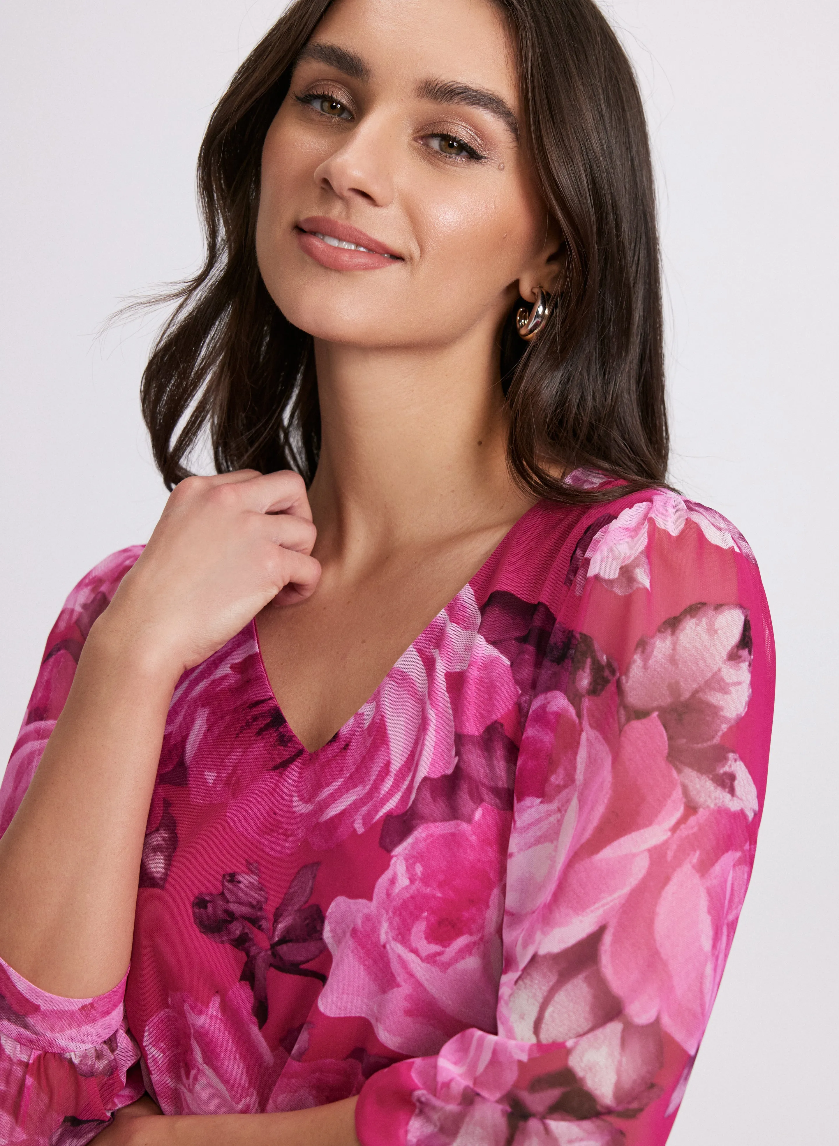 Mesh Rose Print Top sold by Laura product image thumbnail 5