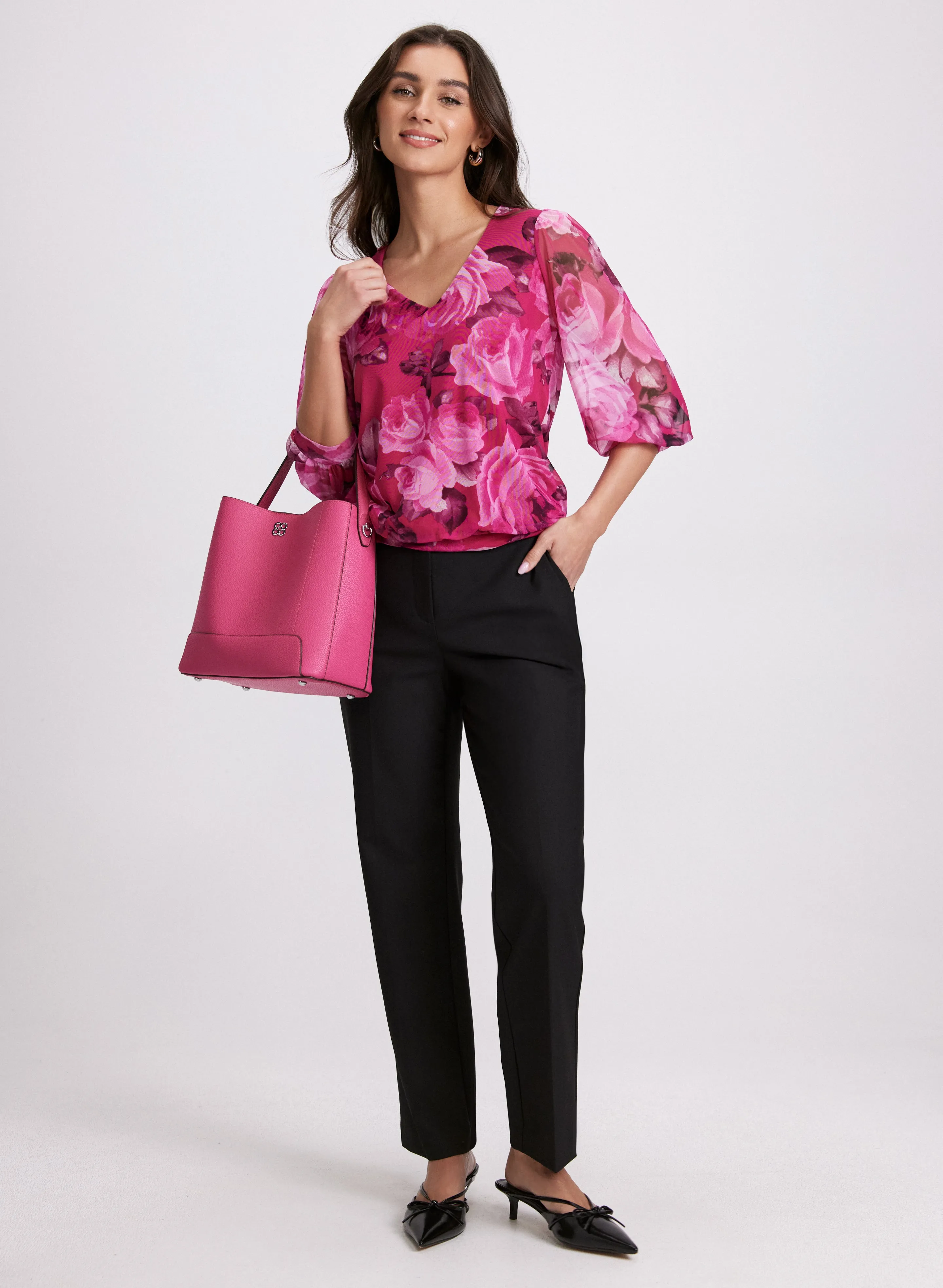 Mesh Rose Print Top sold by Laura product image thumbnail 3