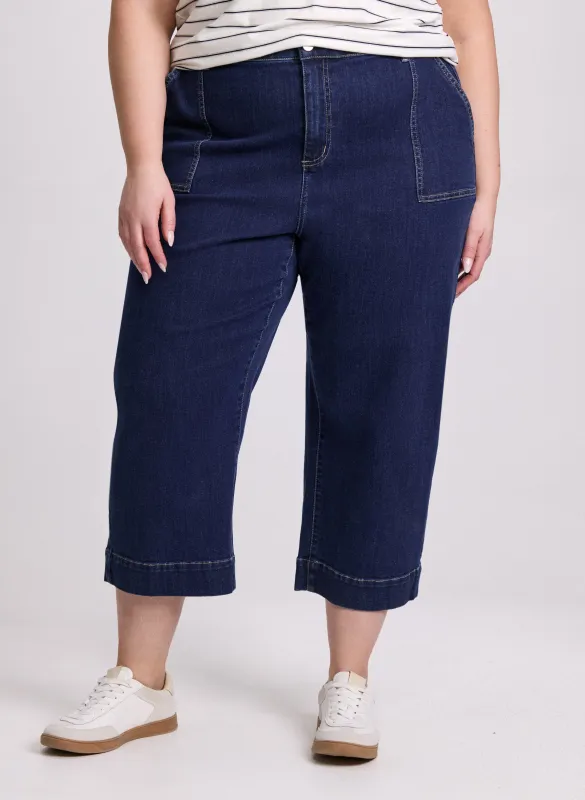 Patch Pocket Denim Capris sold by Laura
