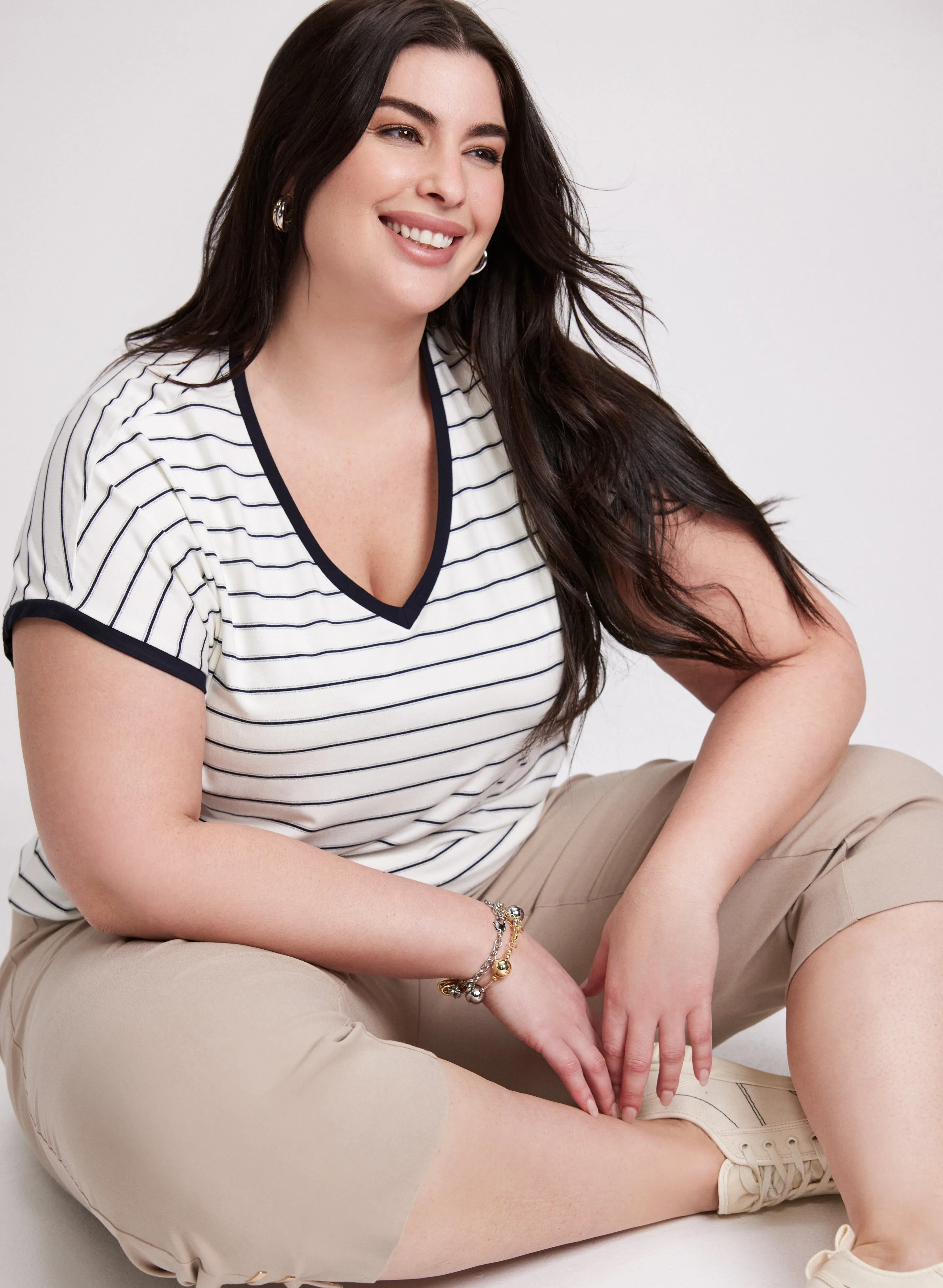 Stripe Print T-Shirt sold by Laura product image thumbnail 2