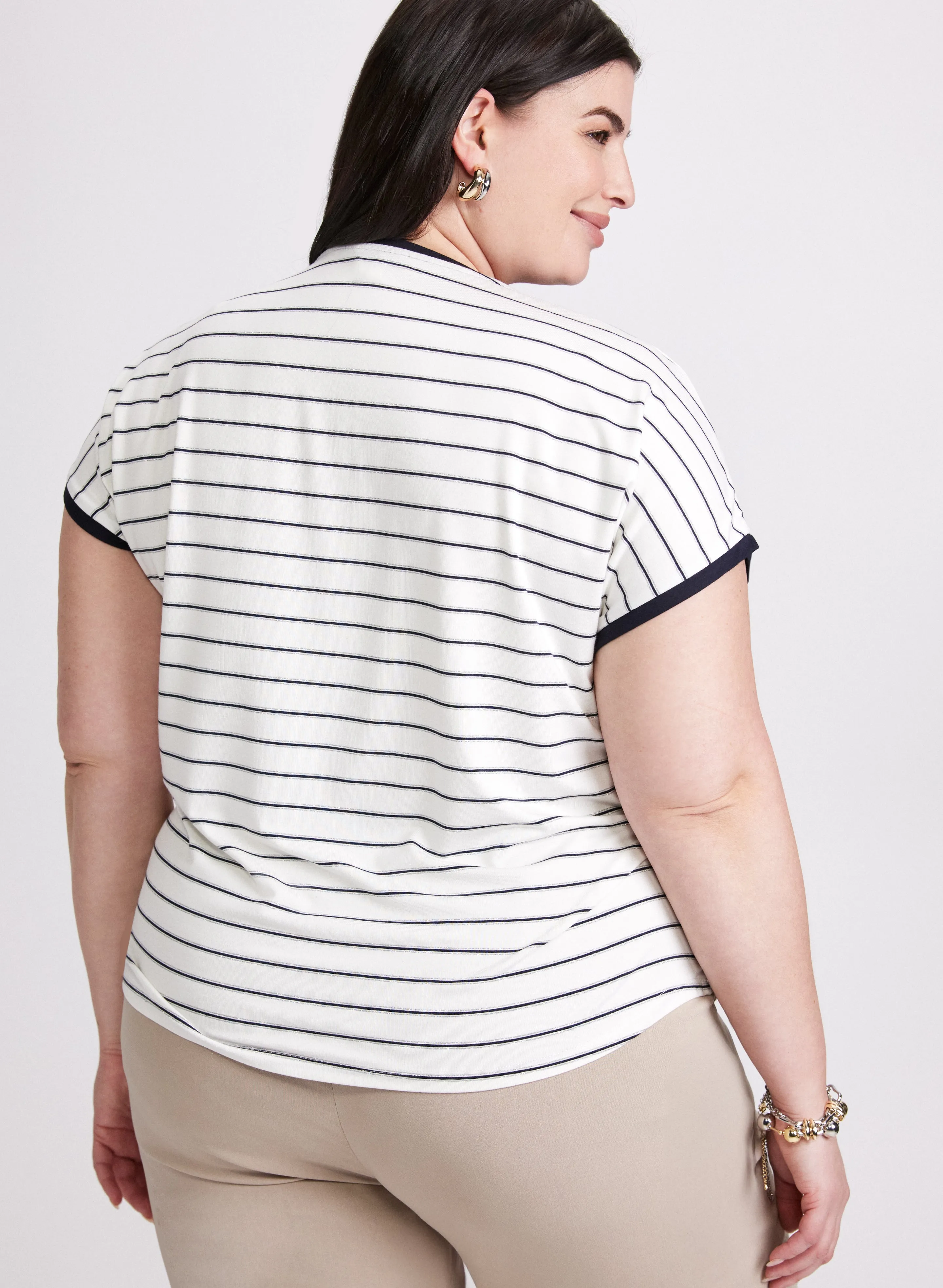 Stripe Print T-Shirt sold by Laura product image thumbnail 4