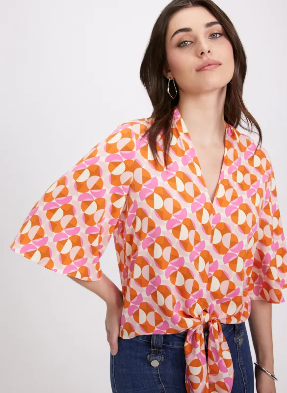 Geometric Tie Blouse sold by Laura