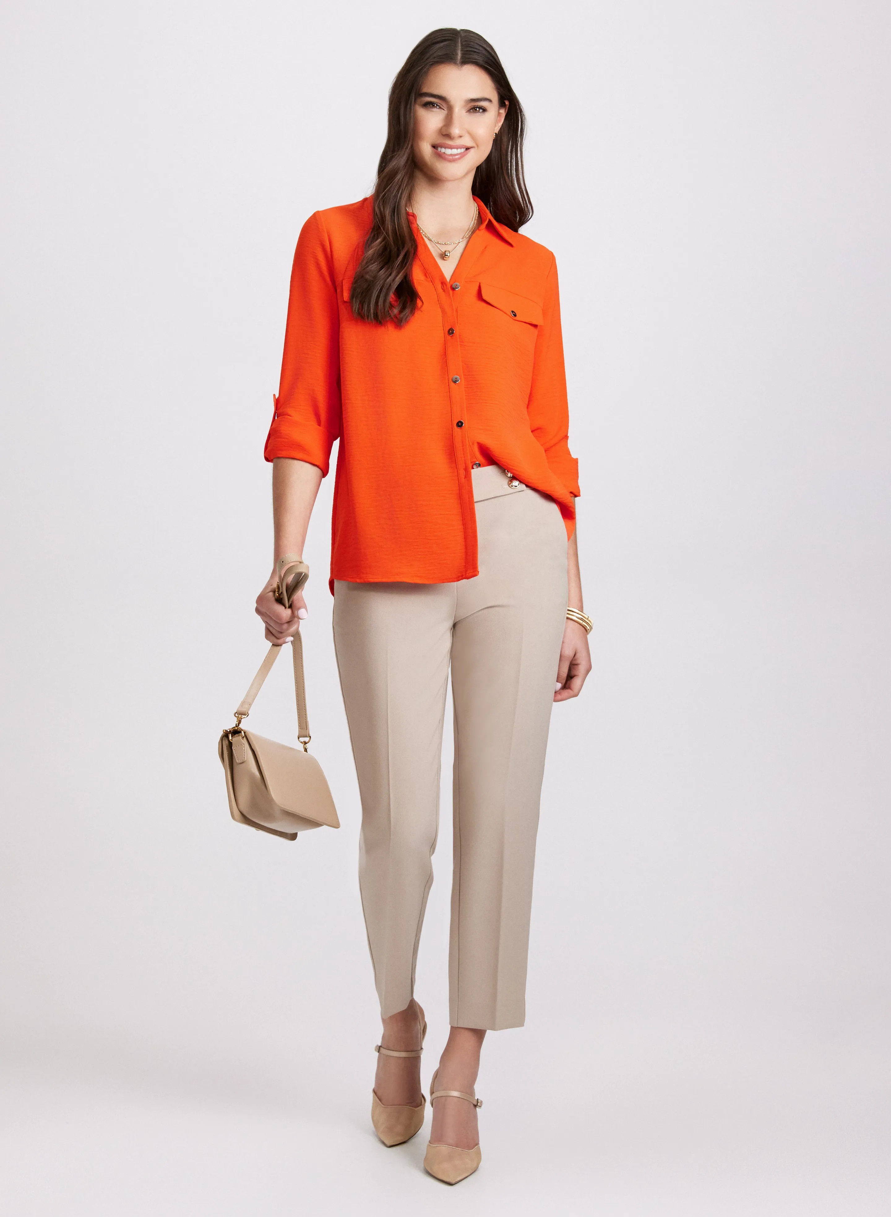Crepe Button-Down Blouse sold by Laura product image thumbnail 3