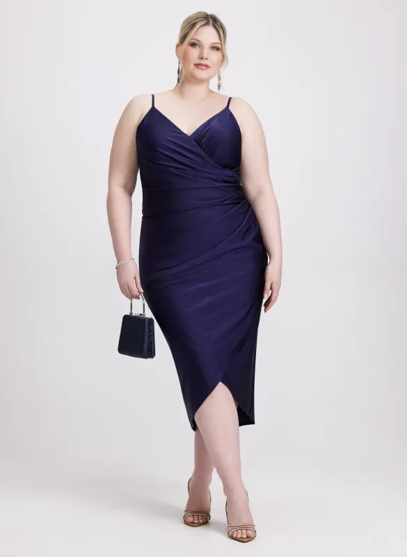 Sleeveless Ruched Wrap-Over Dress sold by Laura