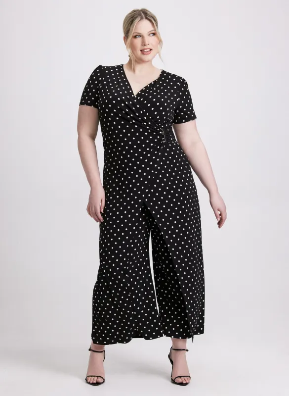 Joseph Ribkoff - Wrap-Over Polka Dot Jumpsuit sold by Laura