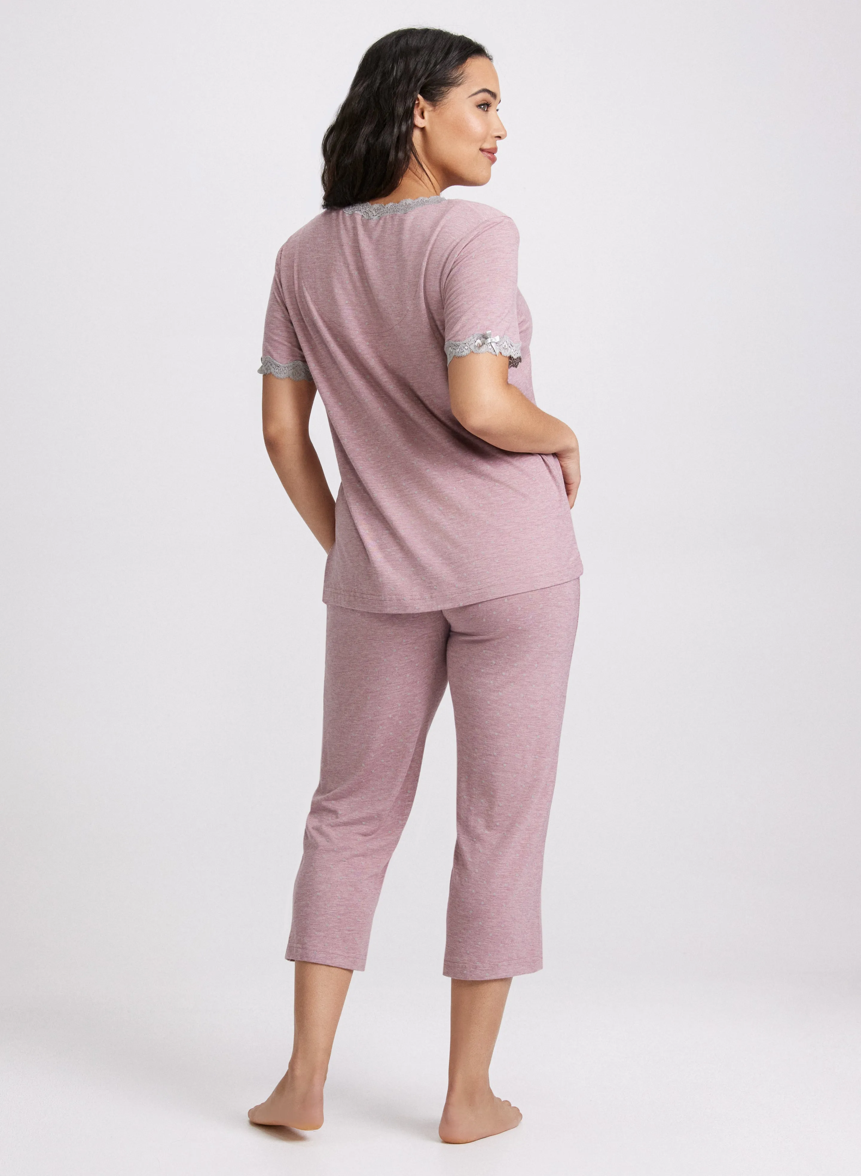 Lace Trim Polka Dot Pyjama Set sold by Laura product image thumbnail 2