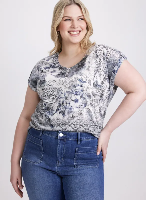 Mixed Print T-Shirt sold by Laura