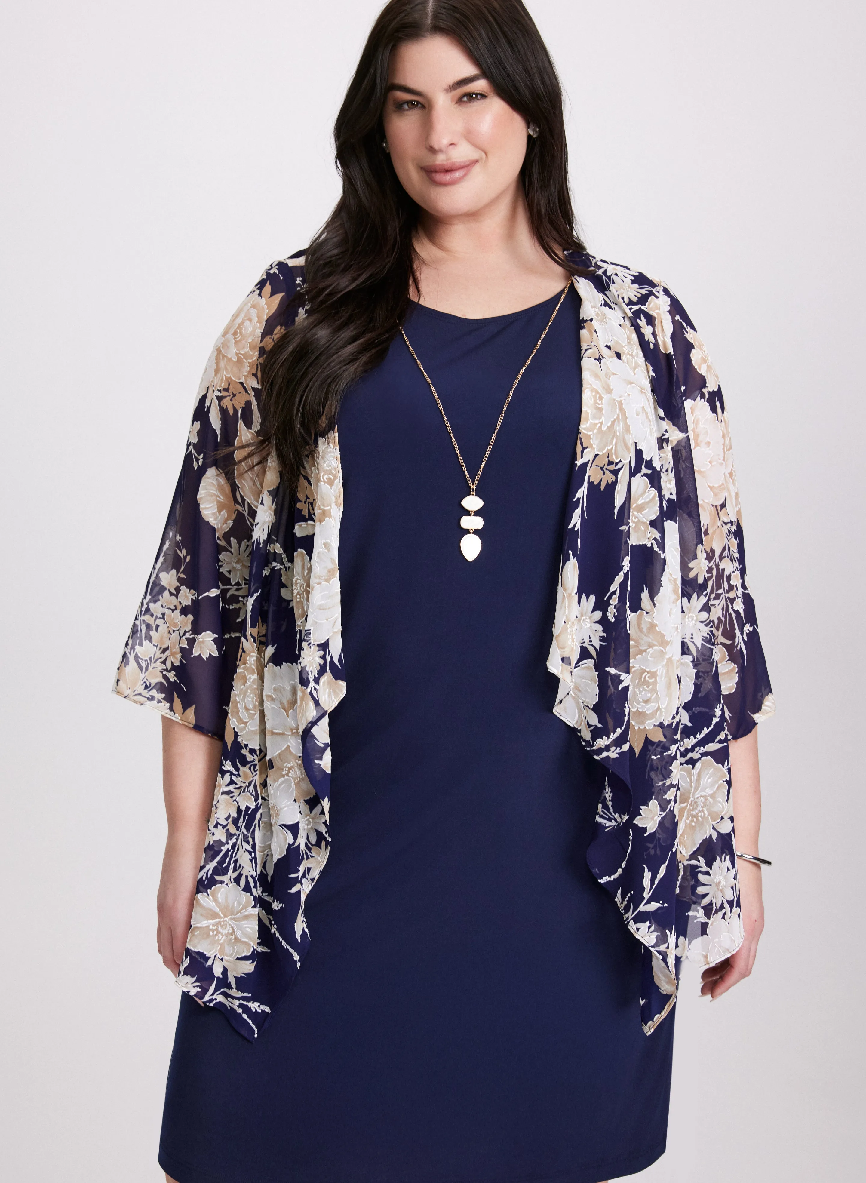 Dress, Floral Cardigan & Necklace Set sold by Laura product image thumbnail 4