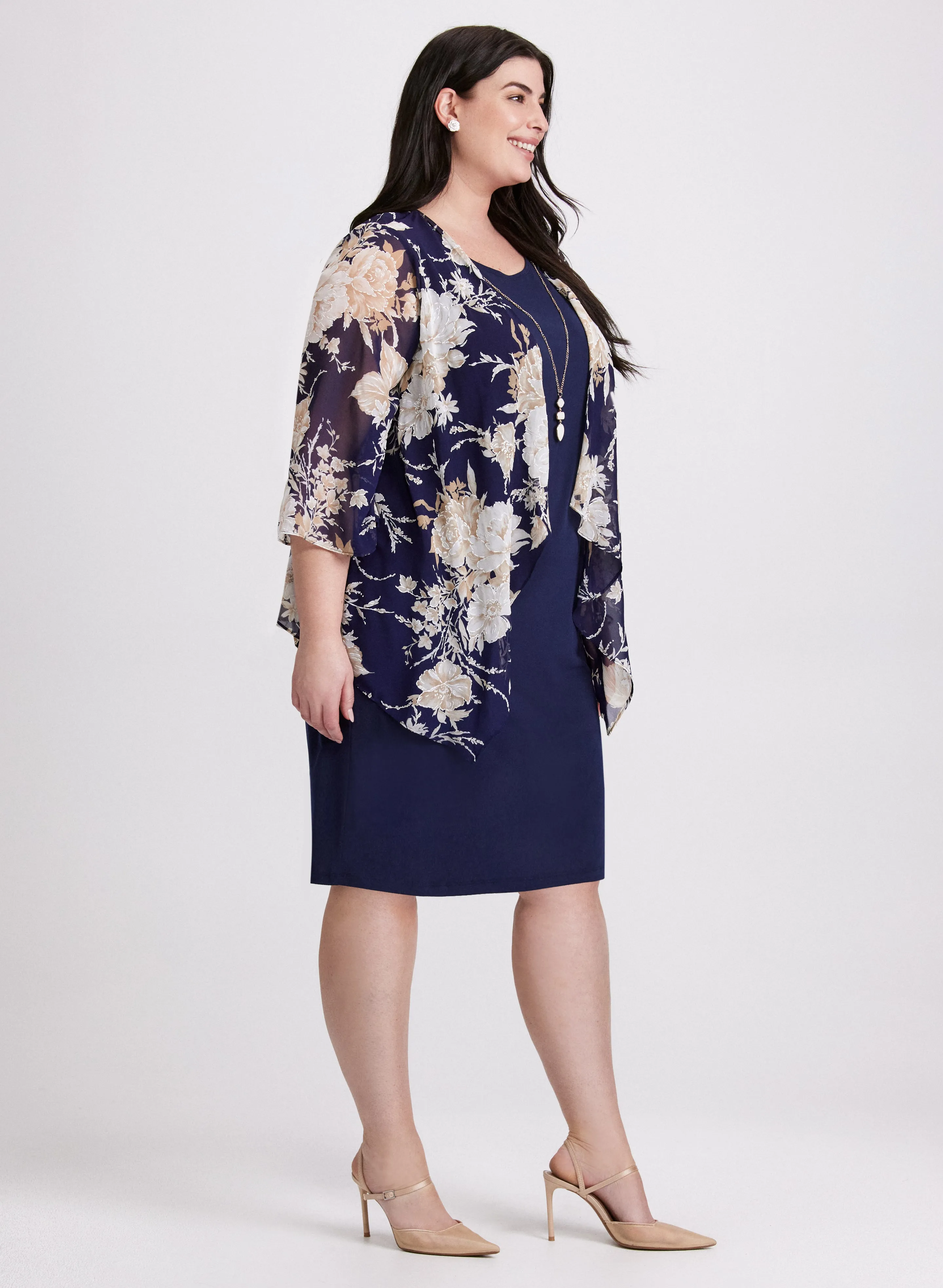 Dress, Floral Cardigan & Necklace Set sold by Laura product image thumbnail 2