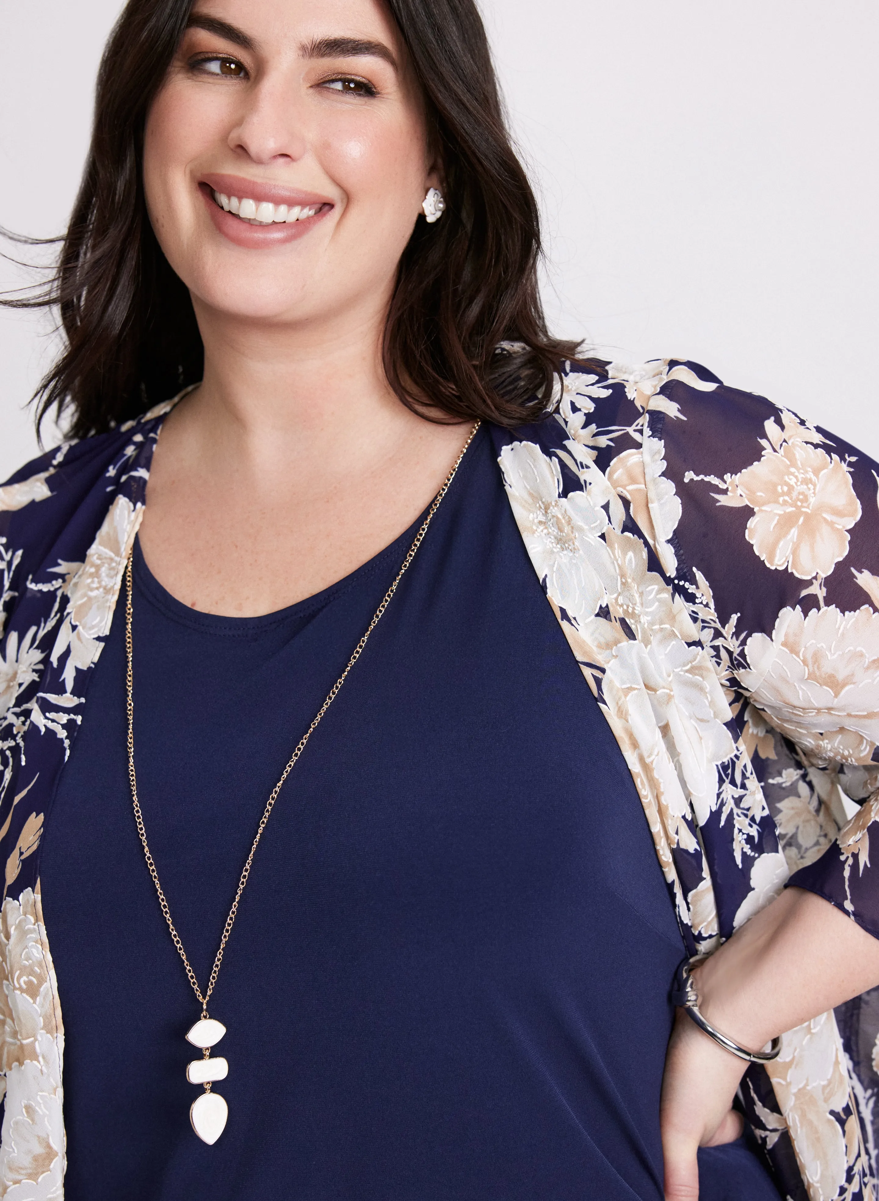 Dress, Floral Cardigan & Necklace Set sold by Laura product image thumbnail 5