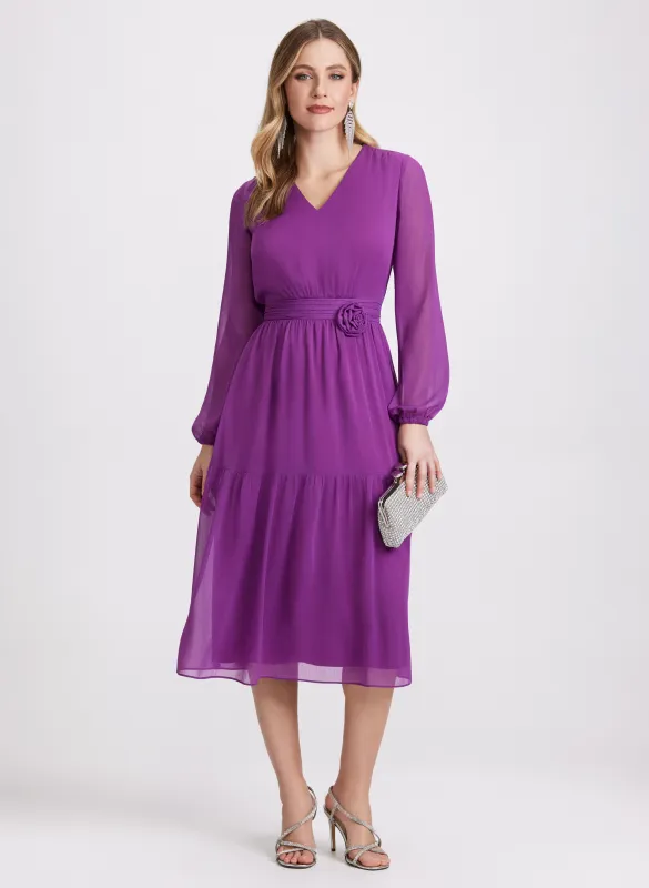 Rosette Detail Tiered Dress sold by Laura