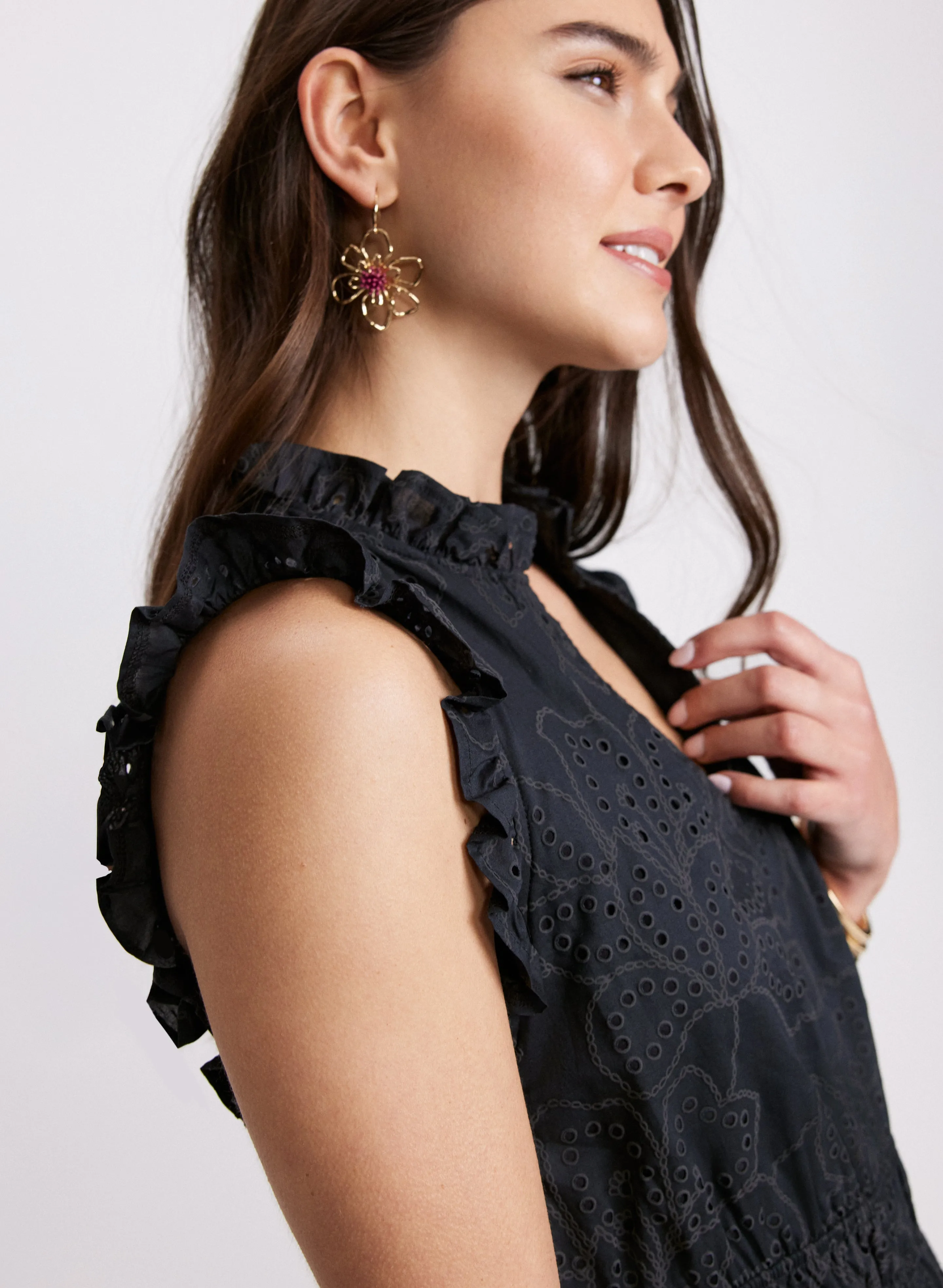 Sketched Floral Eyelet Dress sold by Laura product image thumbnail 5