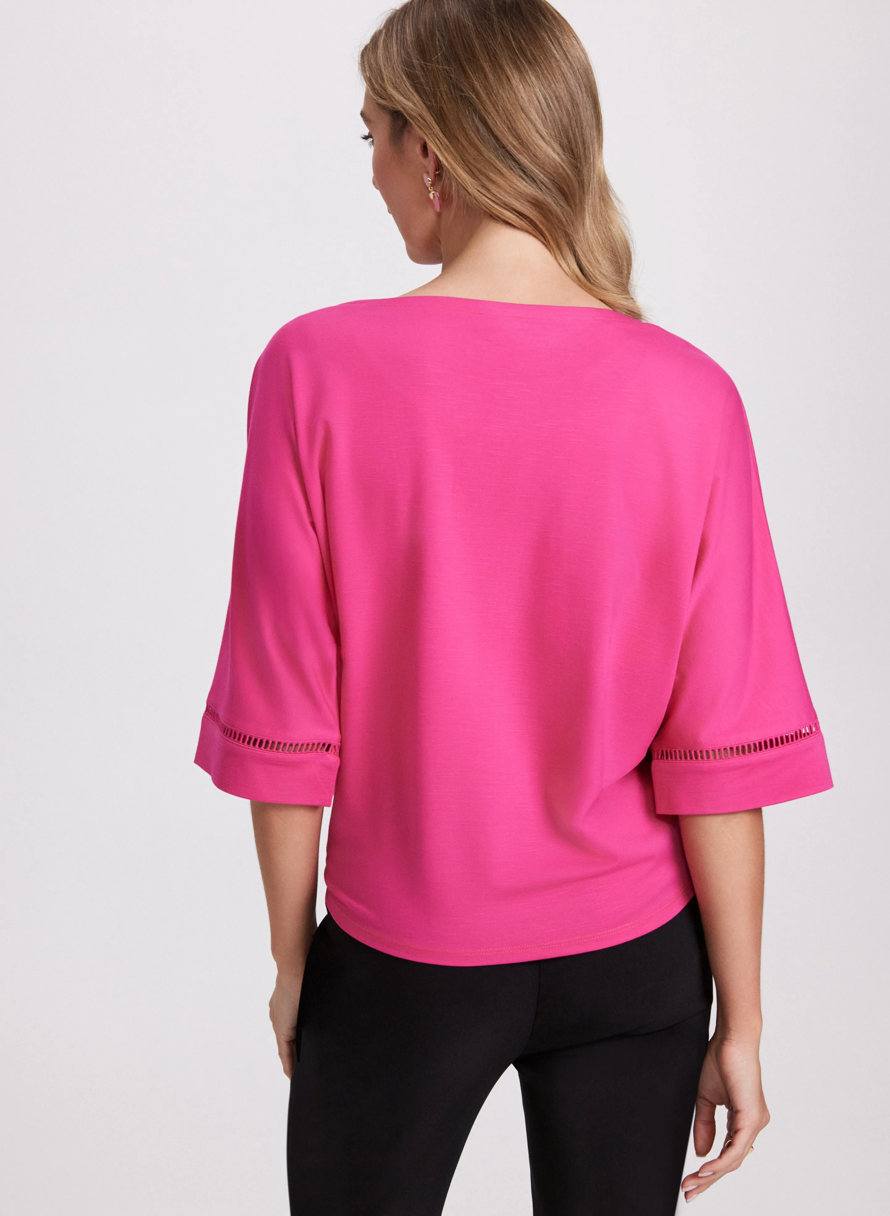 3/4 Sleeve Openwork Top sold by Laura product image thumbnail 4