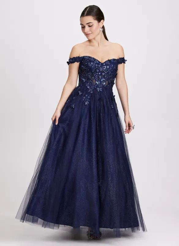 Sequined Butterfly Appliqué Dress sold by Laura