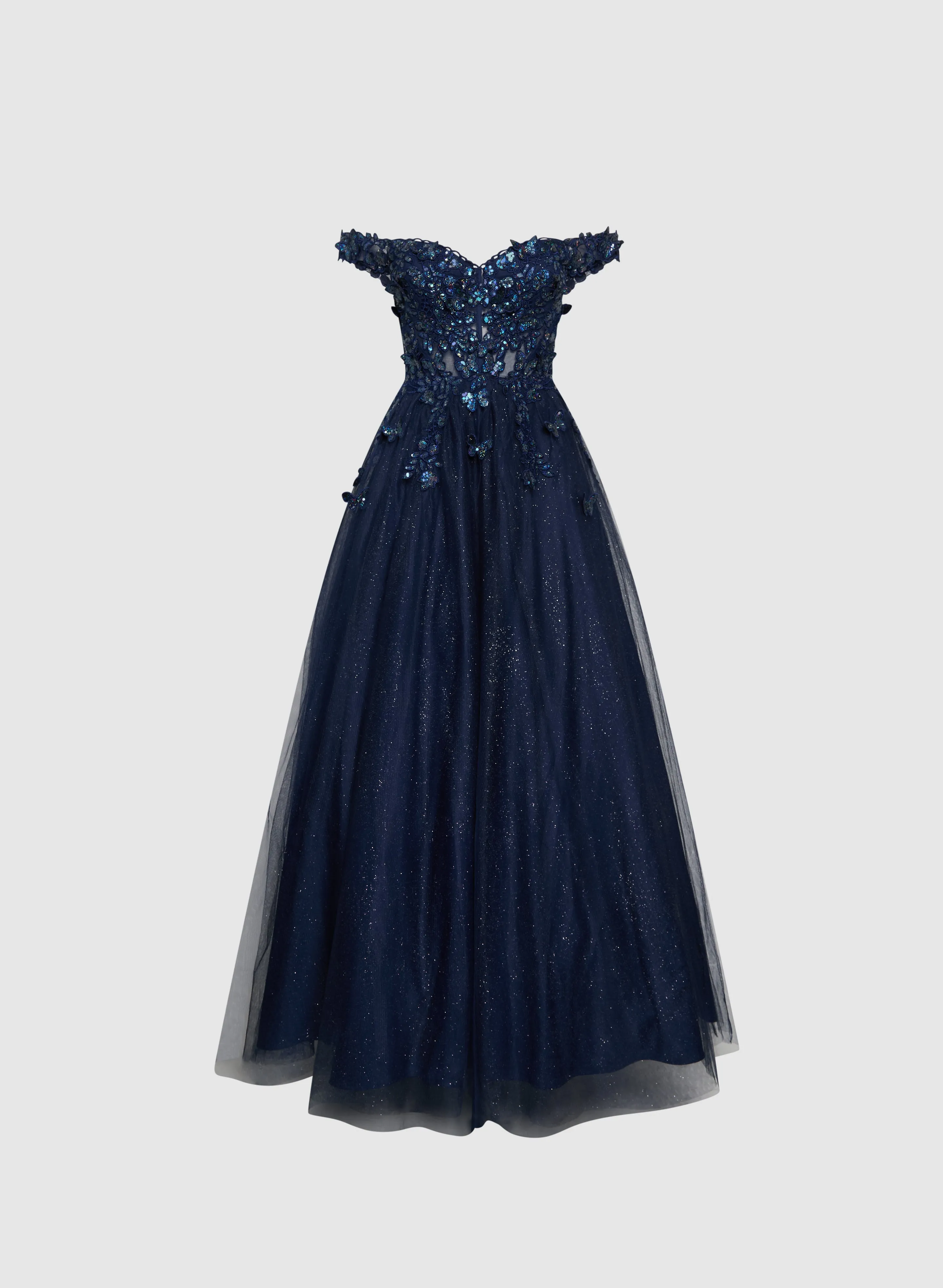 Sequined Butterfly Appliqué Dress sold by Laura product image thumbnail 5