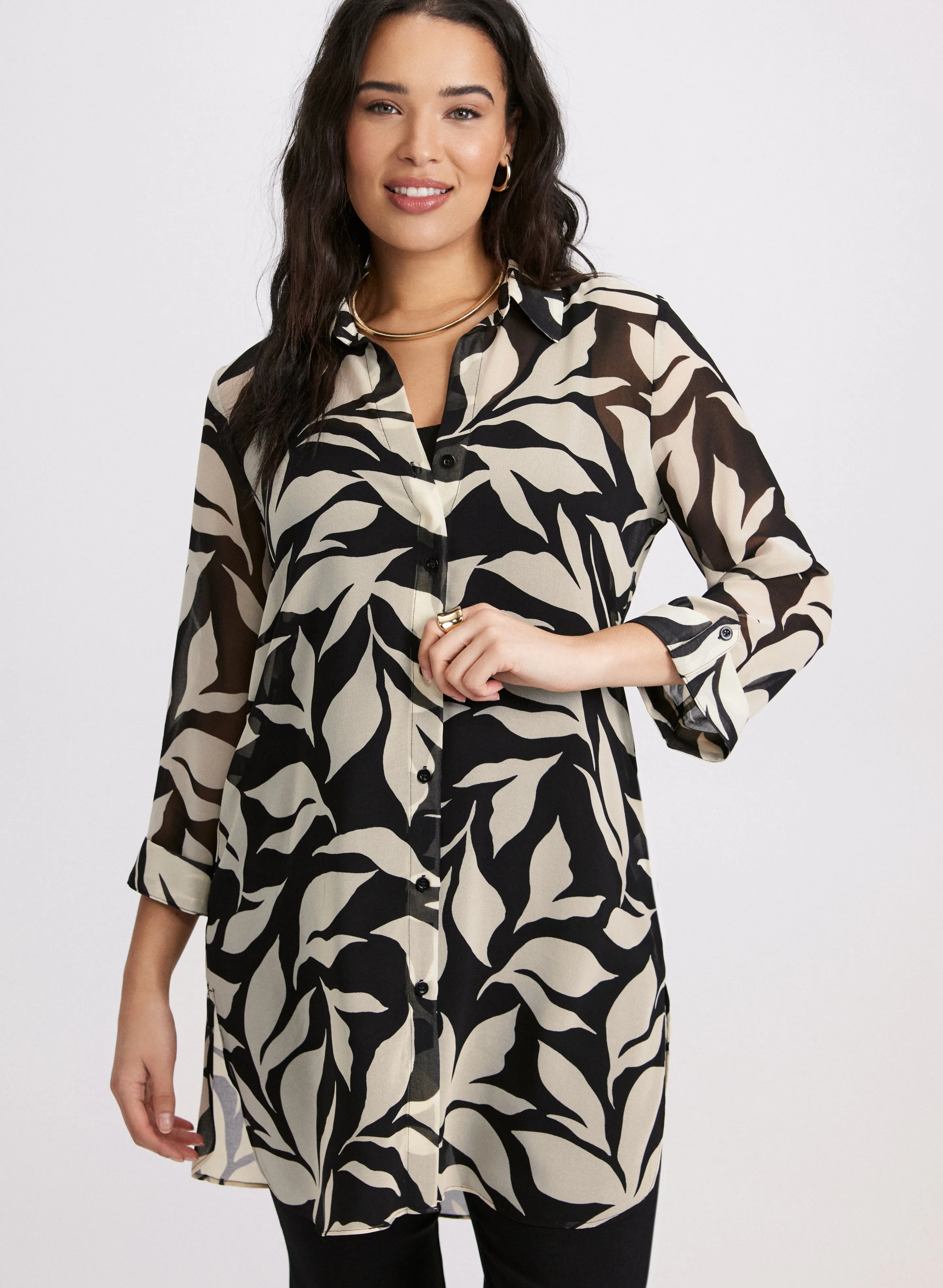 Leaf Print Tunic Blouse sold by Laura
