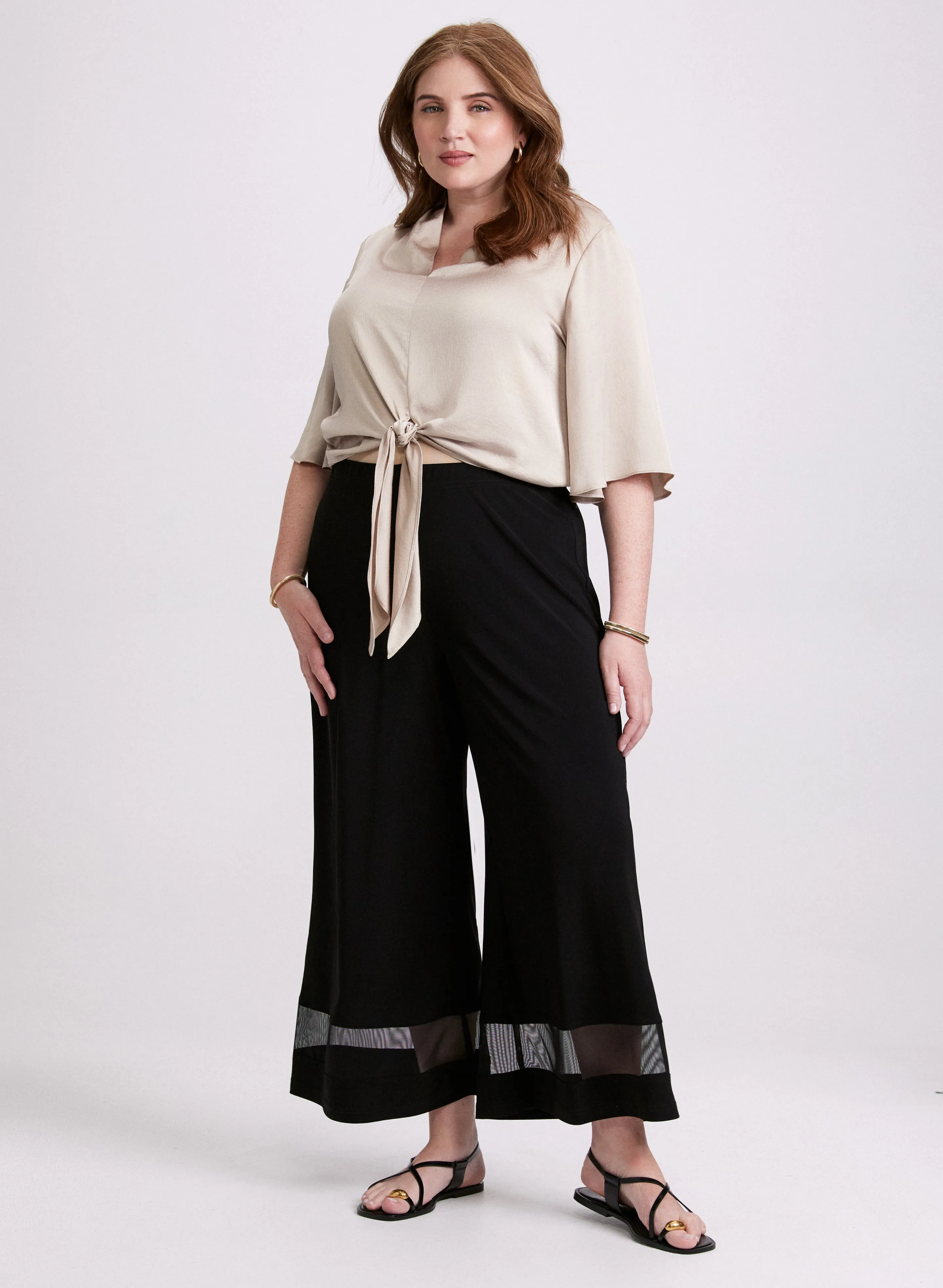 Joseph Ribkoff - Mesh Insert Wide-Leg Pants sold by Laura product image thumbnail 3