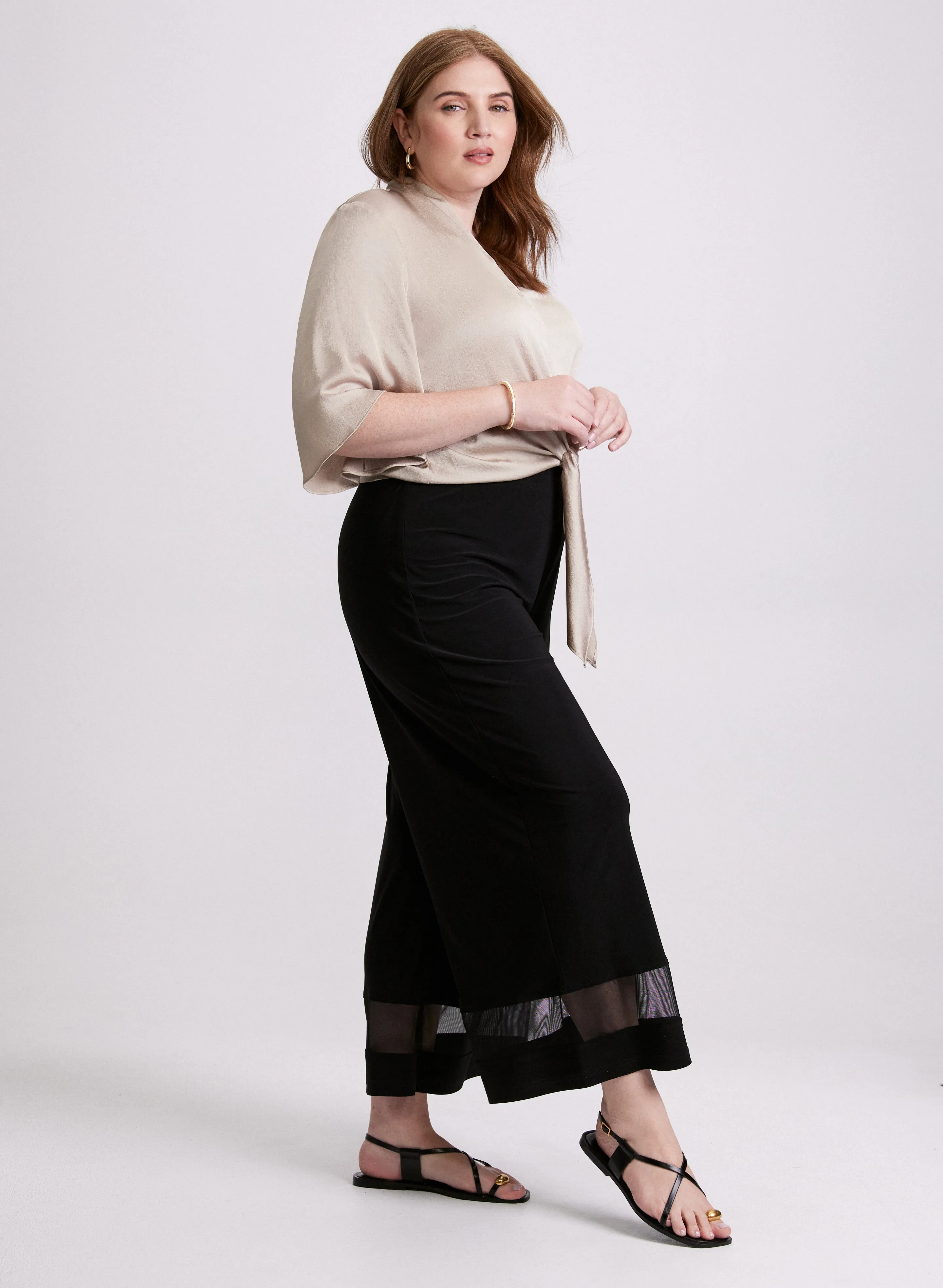 Joseph Ribkoff - Mesh Insert Wide-Leg Pants sold by Laura product image thumbnail 4