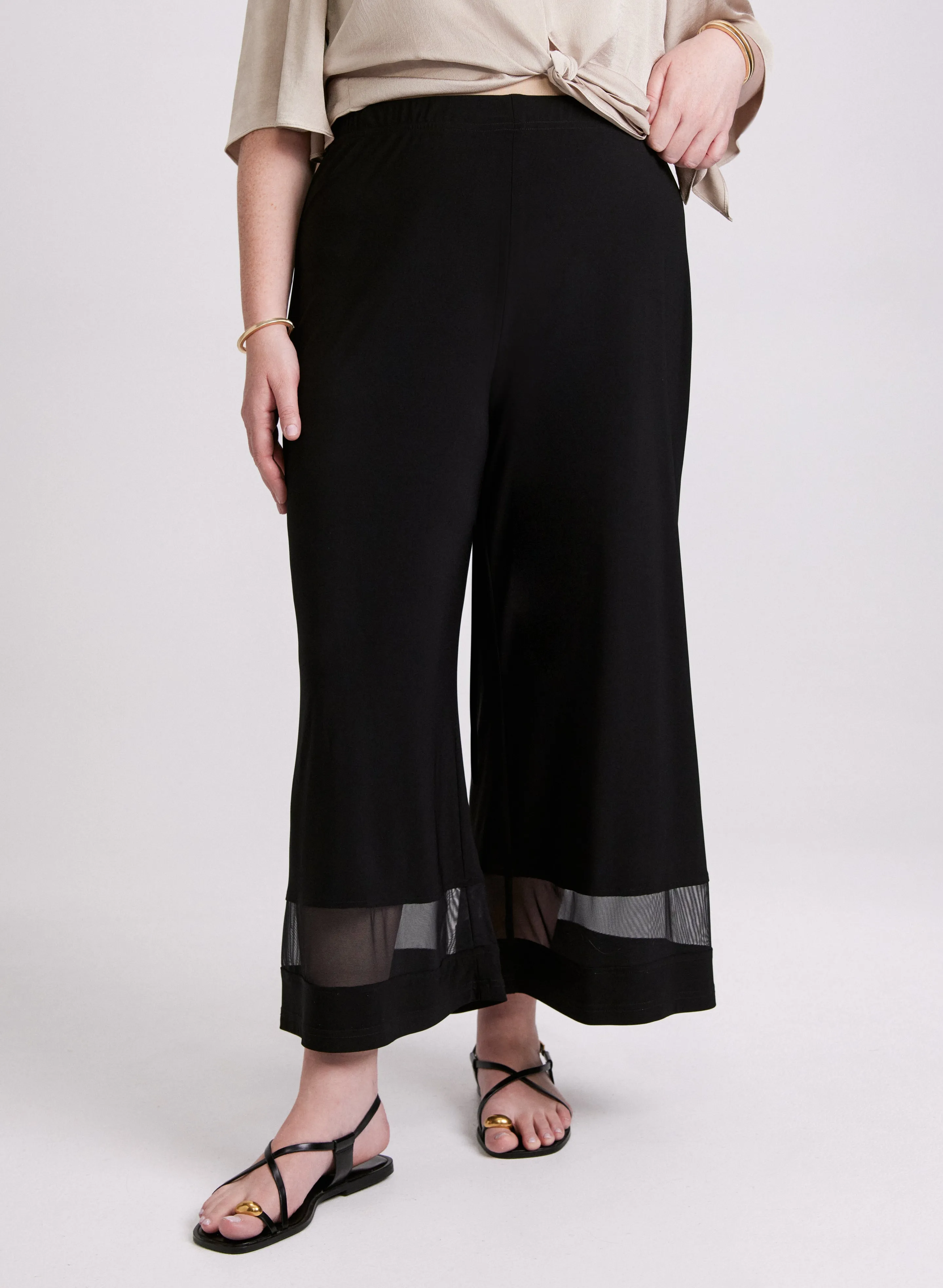 Joseph Ribkoff - Mesh Insert Wide-Leg Pants sold by Laura