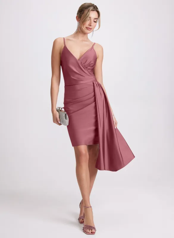 Flounced Front Satin Dress sold by Laura