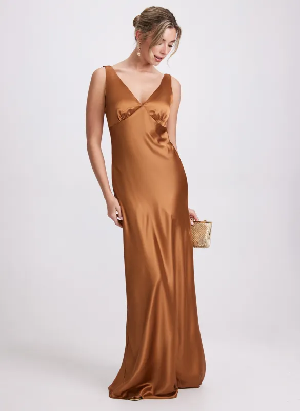 Cowl Back Satin Dress sold by Laura