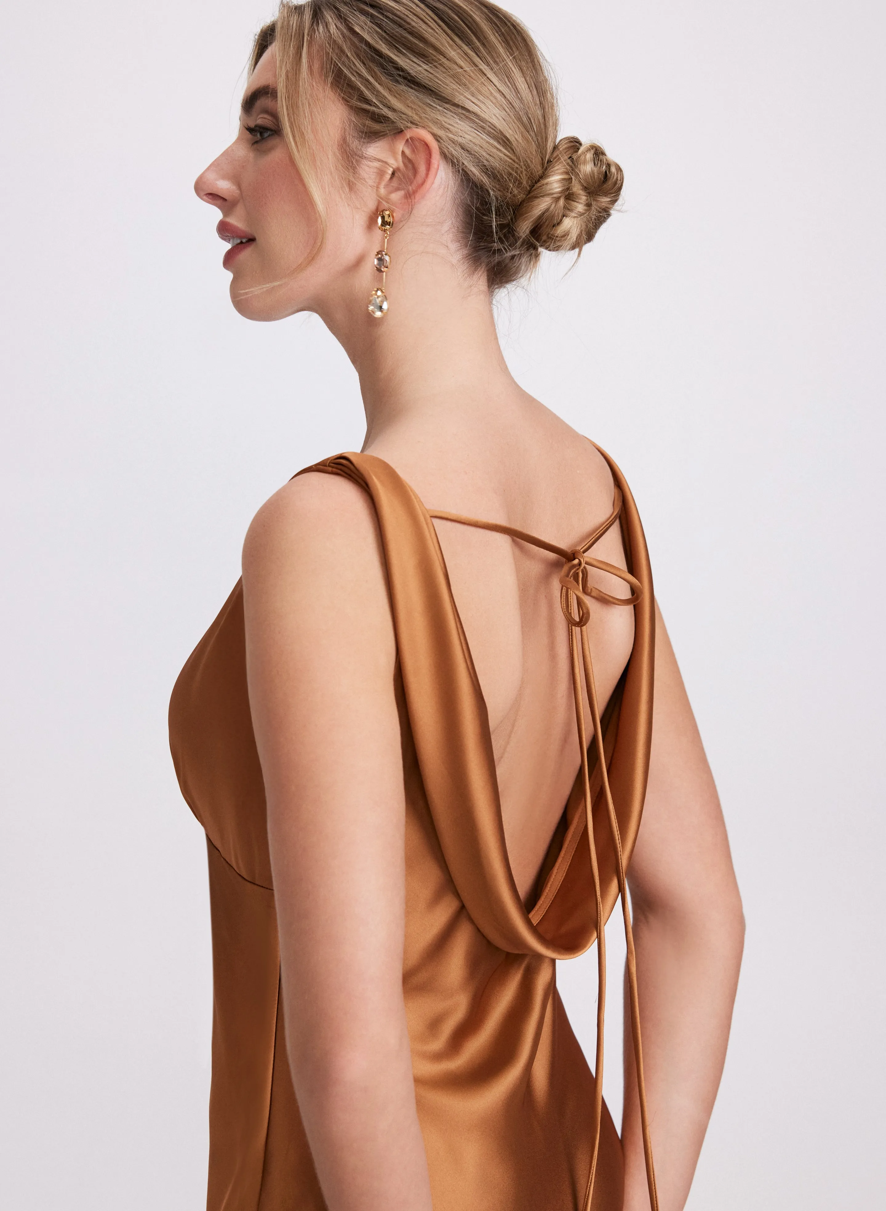 Cowl Back Satin Dress sold by Laura product image thumbnail 4