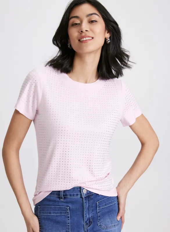 Rhinestone Detail T-Shirt sold by Laura