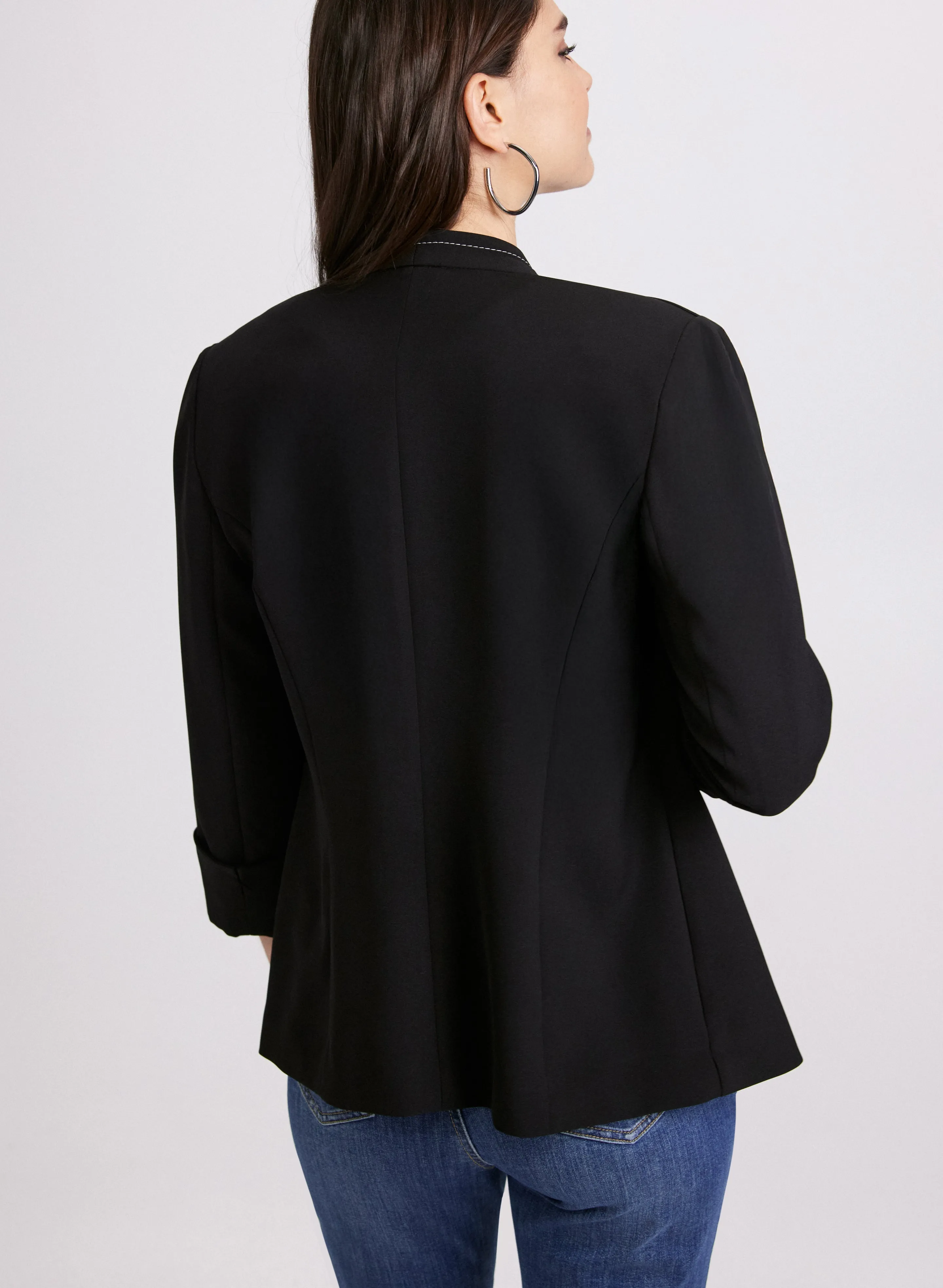 Open Twill Collarless Jacket sold by Laura product image thumbnail 4