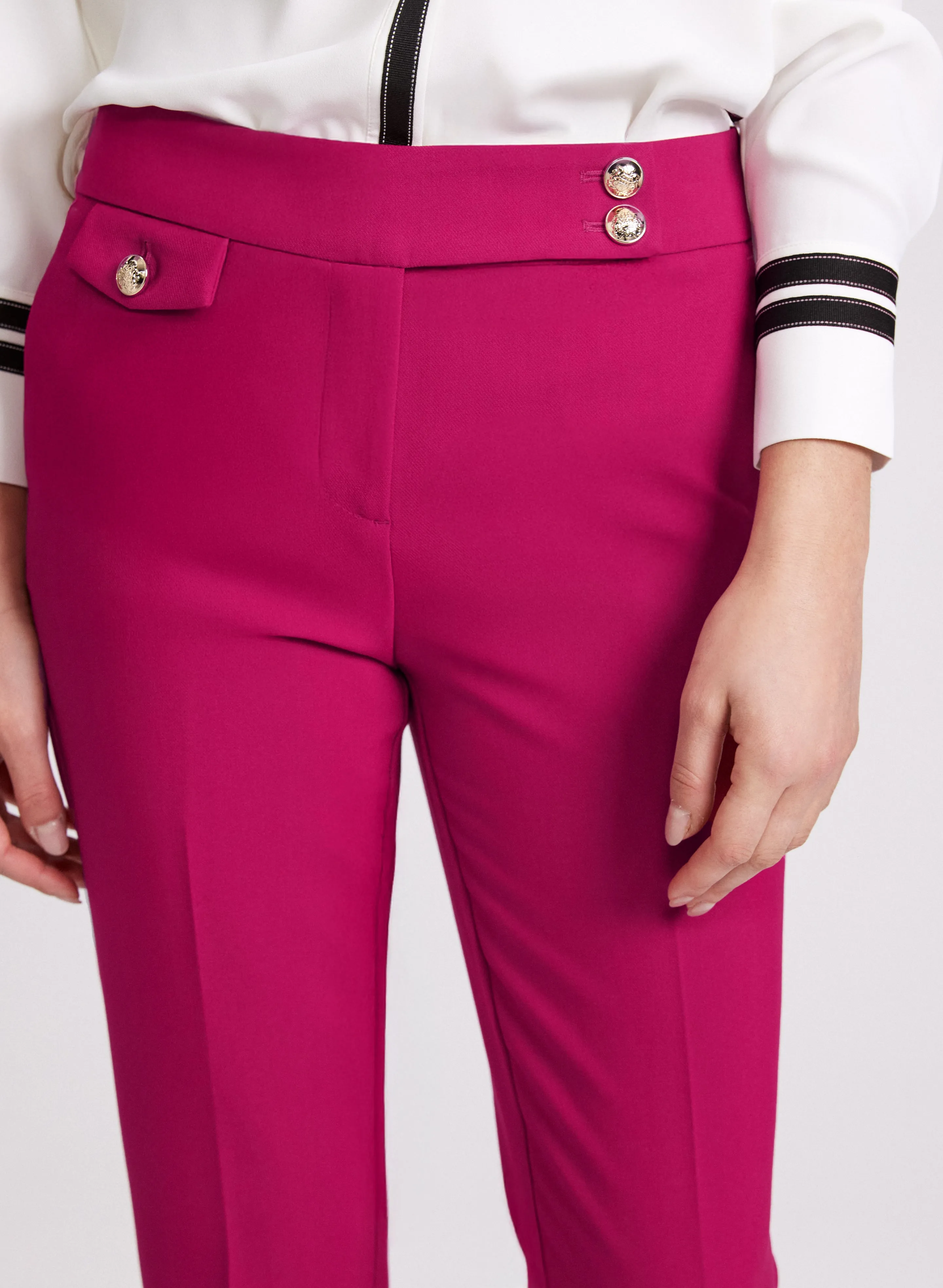 Emma Embossed Button Slim-Leg Pants sold by Laura product image thumbnail 3