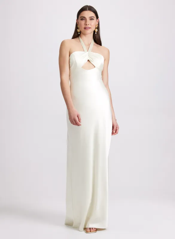 Satin Halter Neck Dress sold by Laura