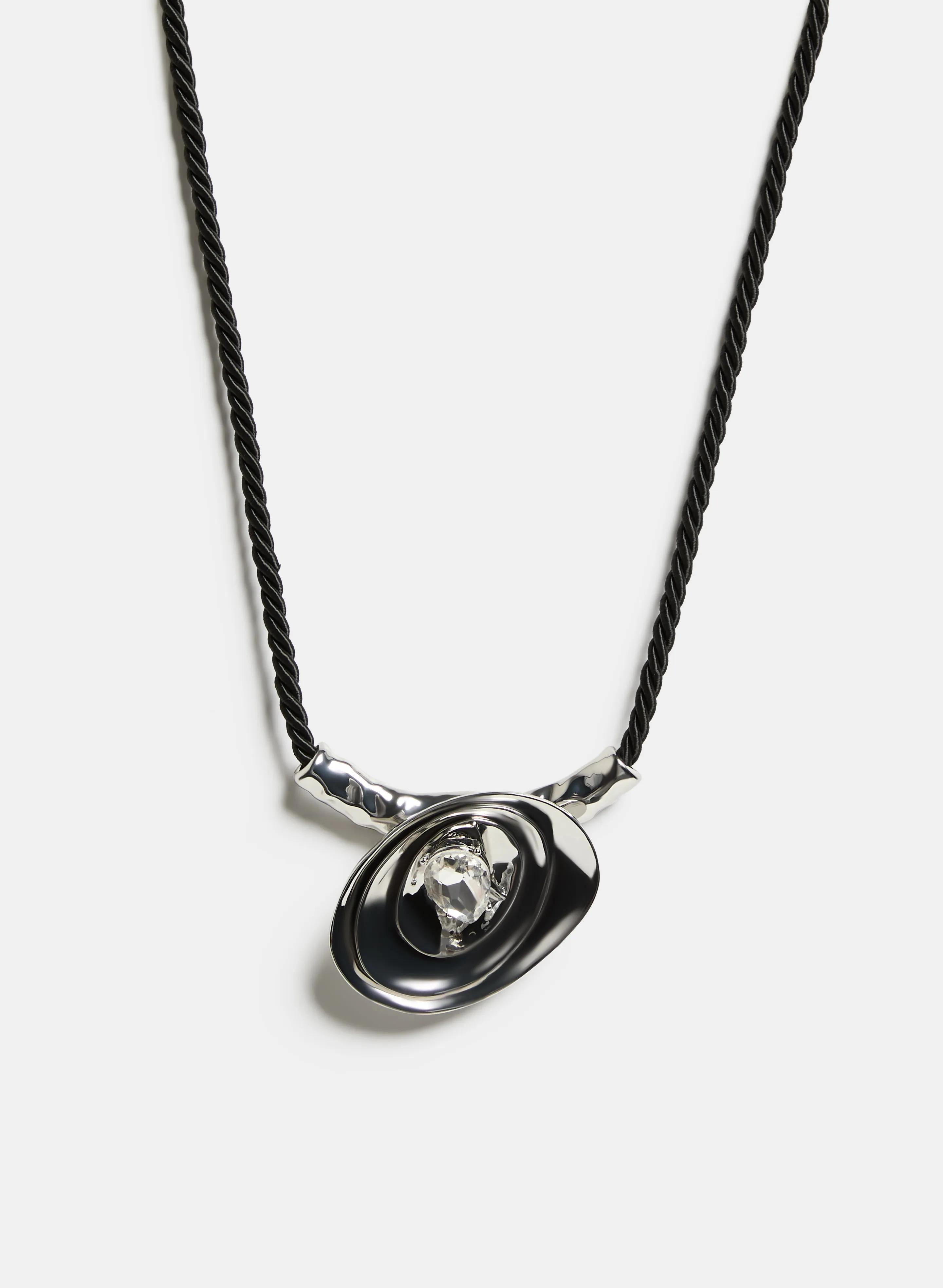 Layered Oval Pendant Cord Necklace sold by Laura