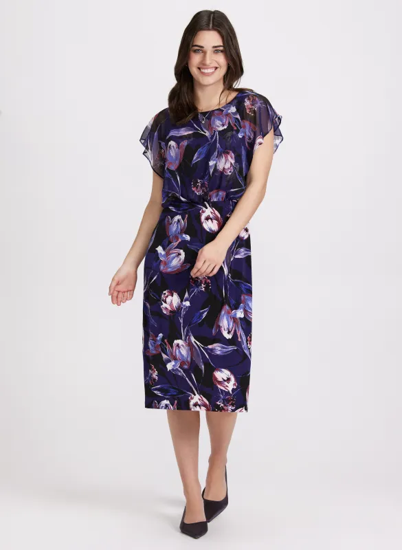 Floral Flutter Sleeve Dress sold by Laura