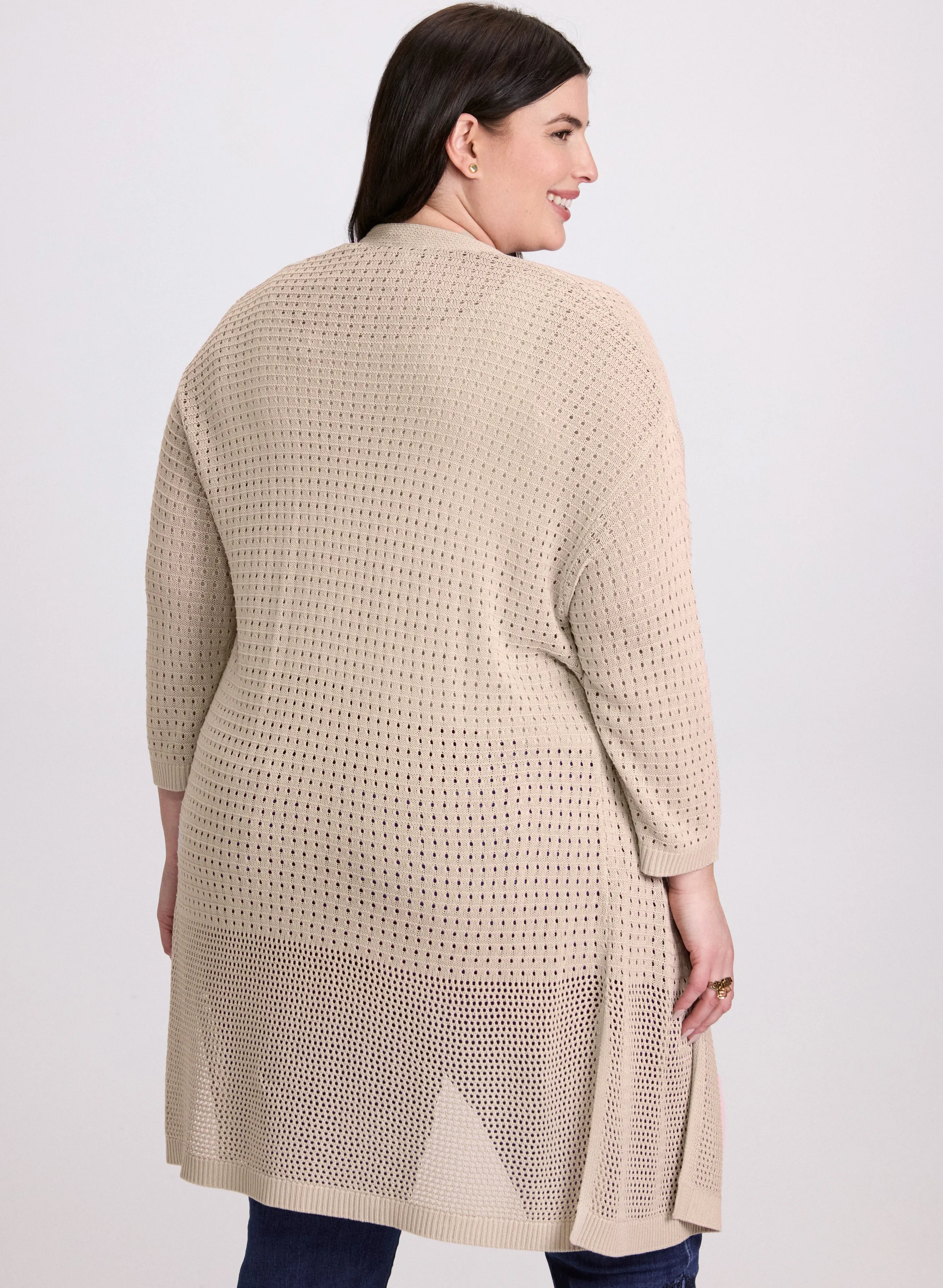 Mixed Open-Knit Cardigan sold by Laura product image thumbnail 3